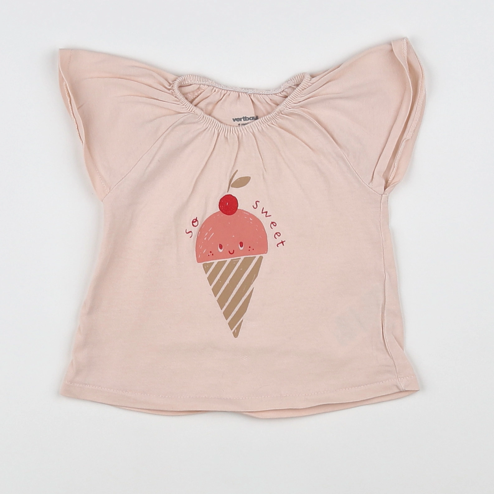 Vertbaudet - tee-shirt rose - 6 mois