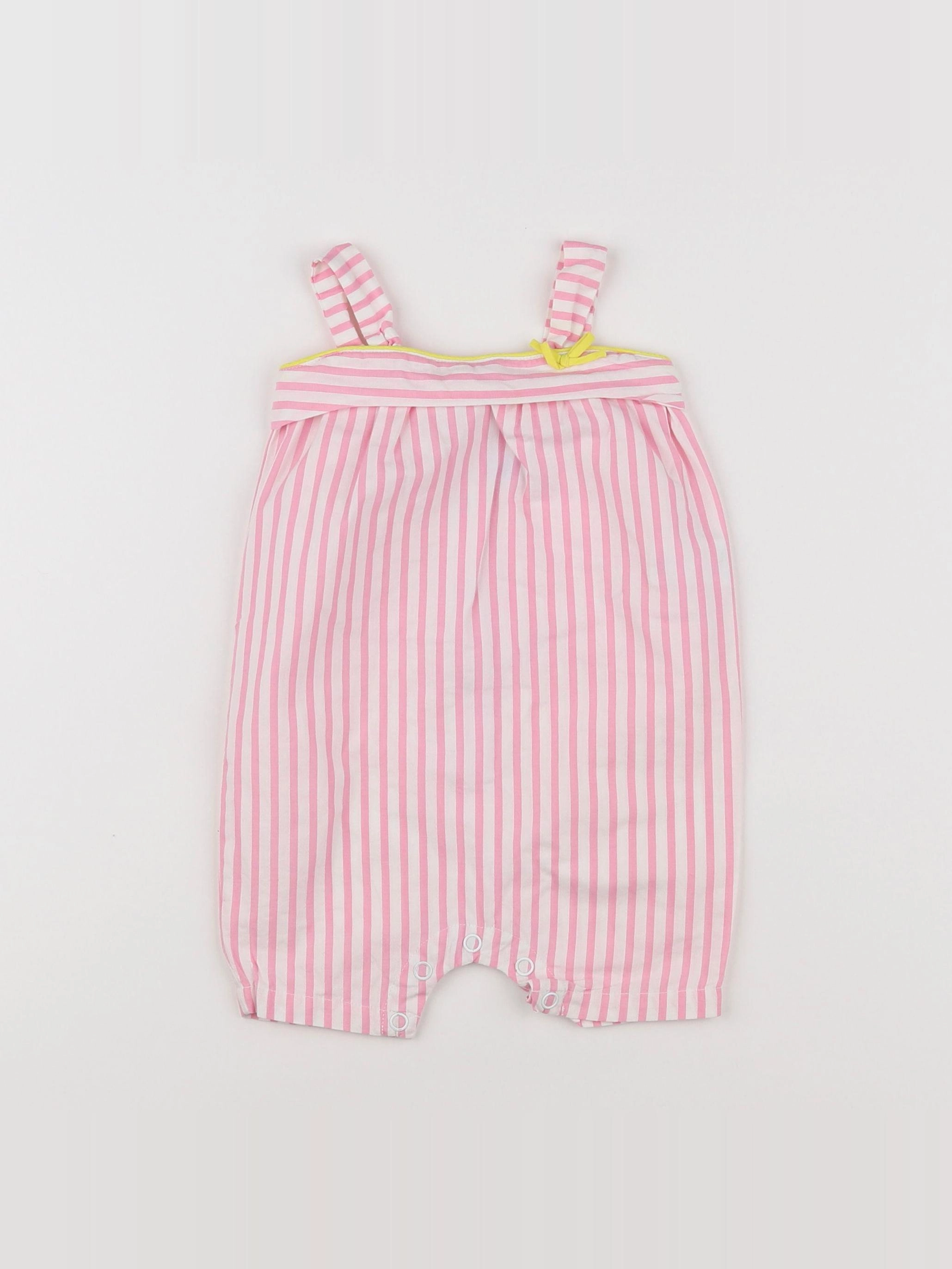 Petit Bateau - combinaison blanc, rose - 6 mois