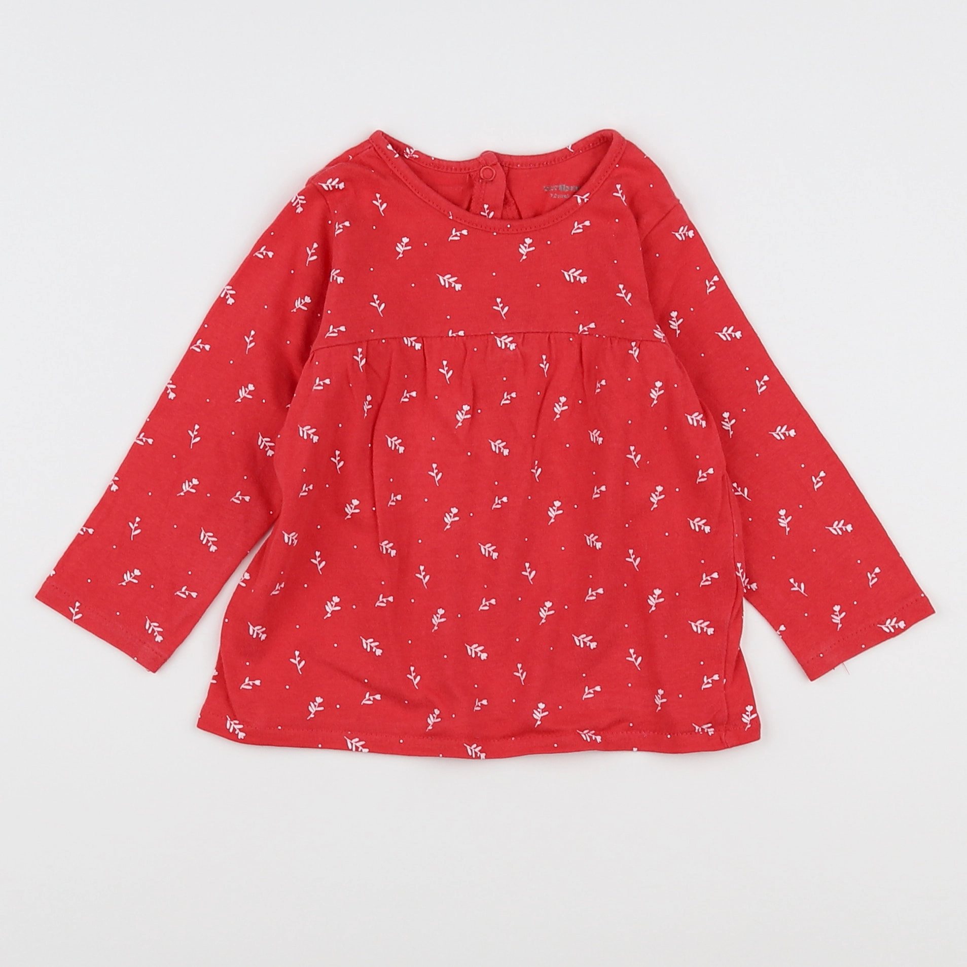 Vertbaudet - tee-shirt rouge, blanc - 12 mois