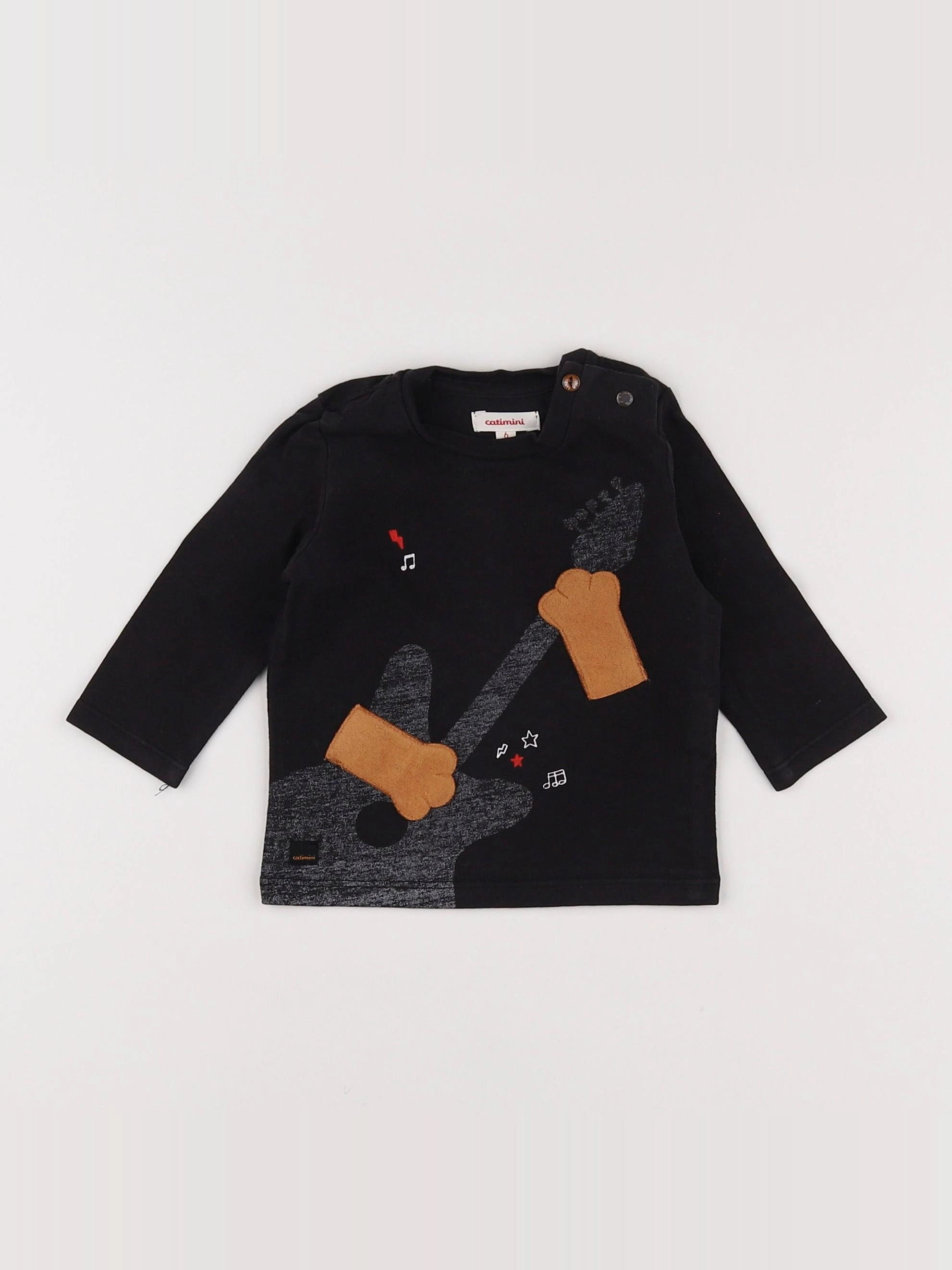 Catimini - tee-shirt noir - 6 mois