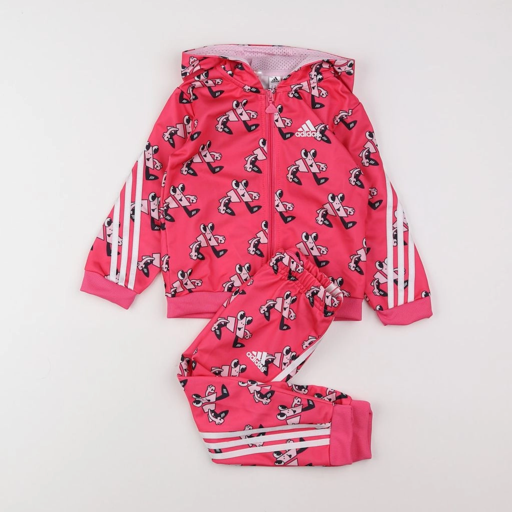 Adidas - ensemble rose, noir - 12/18 mois