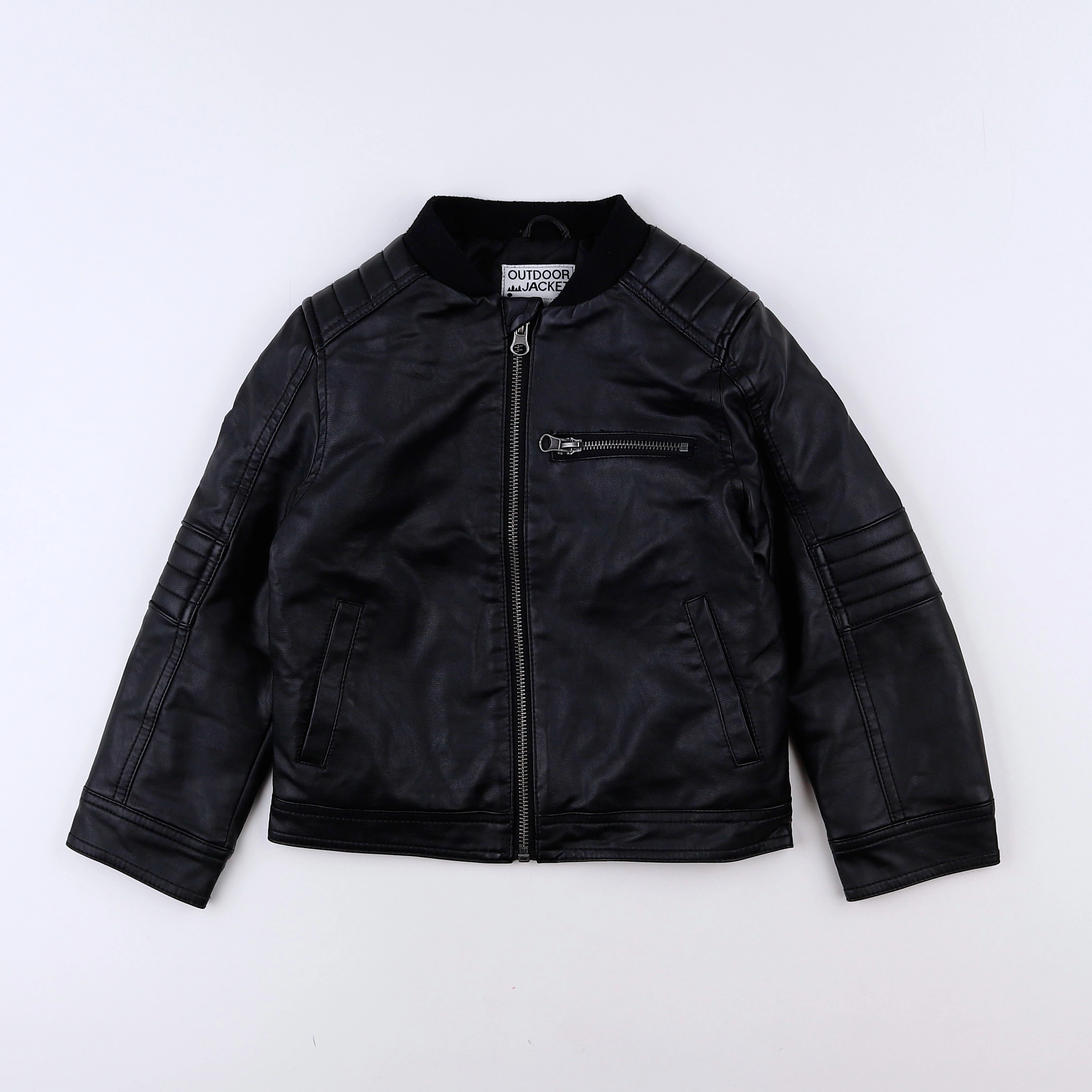 Vertbaudet - veste simili cuir noir - 4 ans