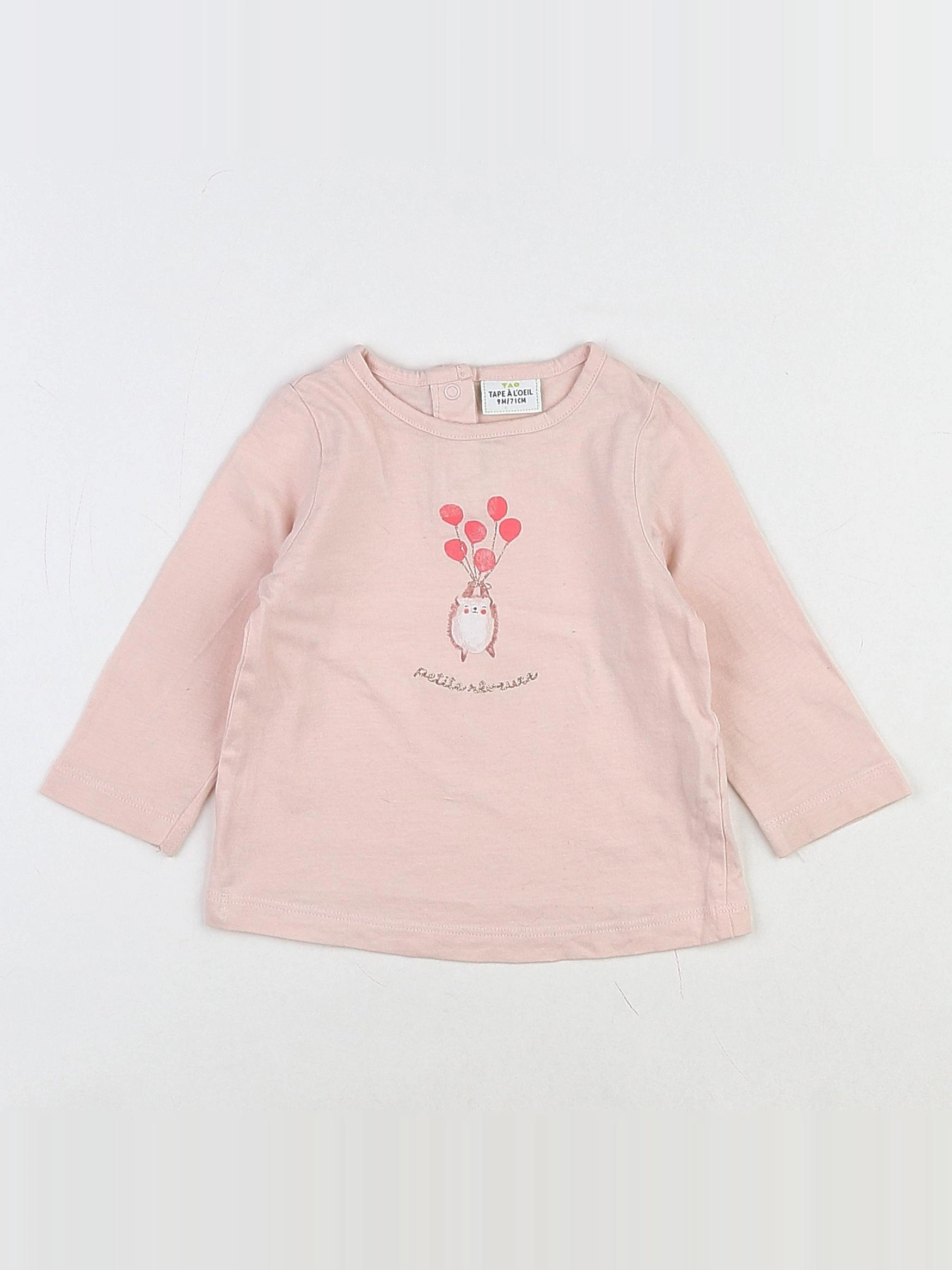 Tape à l'oeil - tee-shirt rose - 9 mois