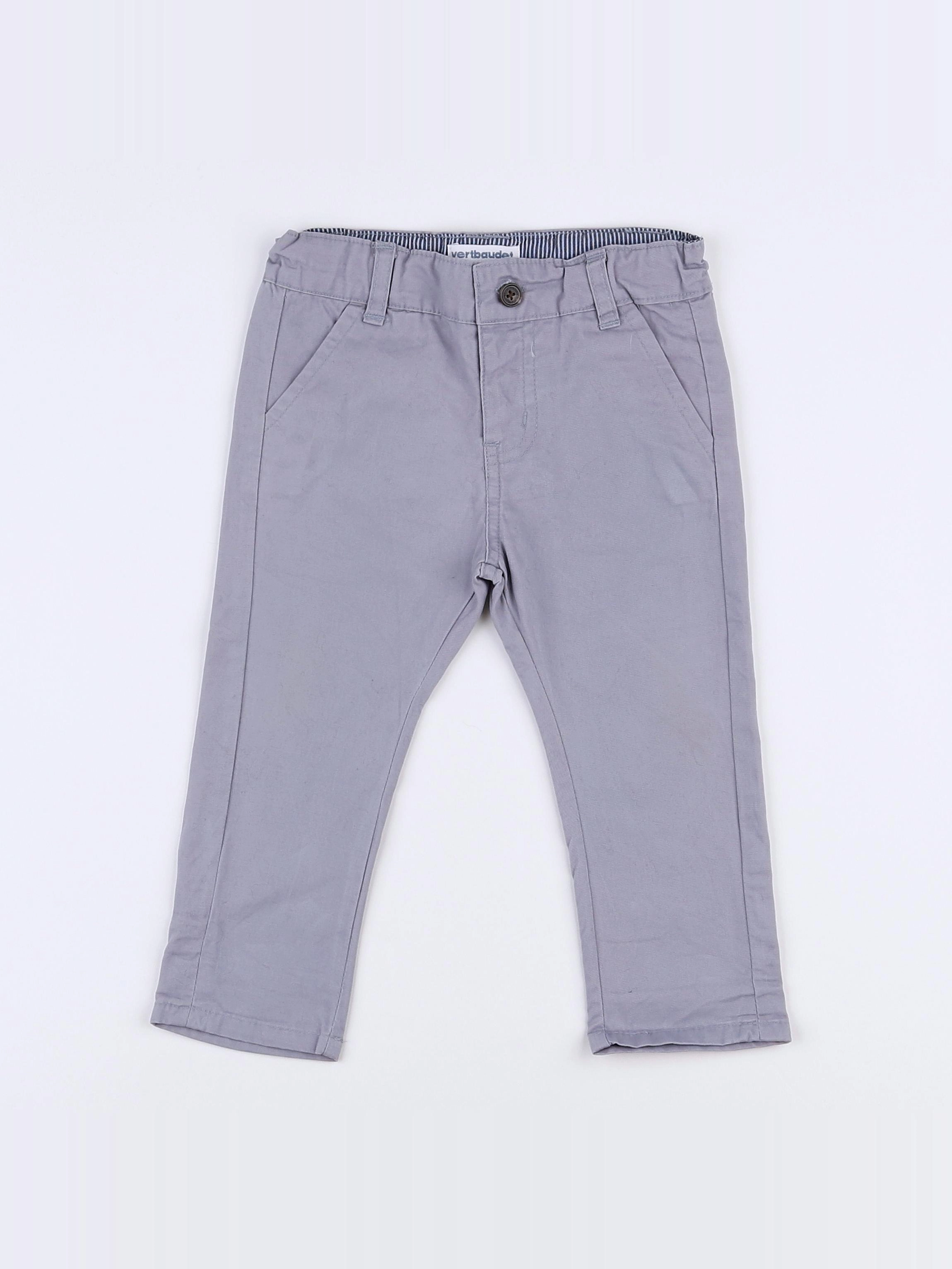 Vertbaudet - pantalon gris - 9 mois