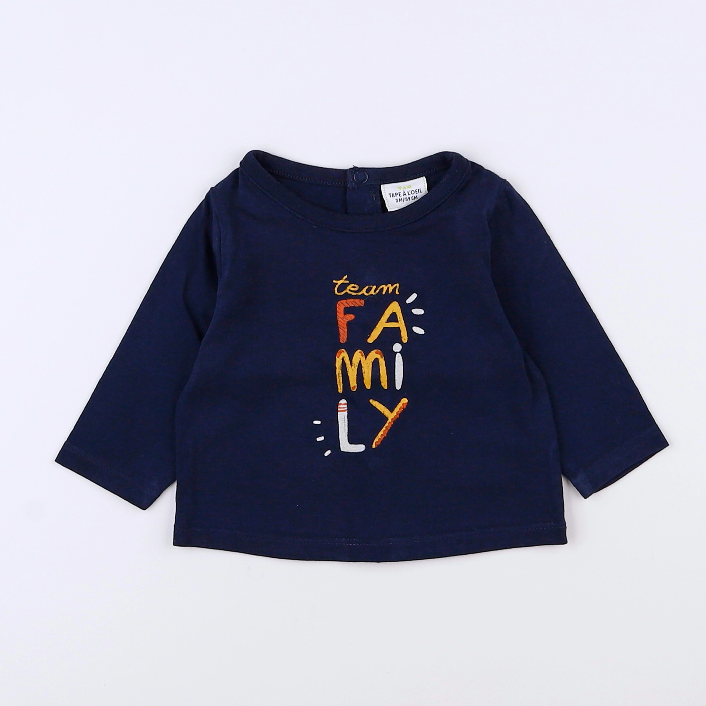 Tape à l'oeil - tee-shirt bleu - 3 mois