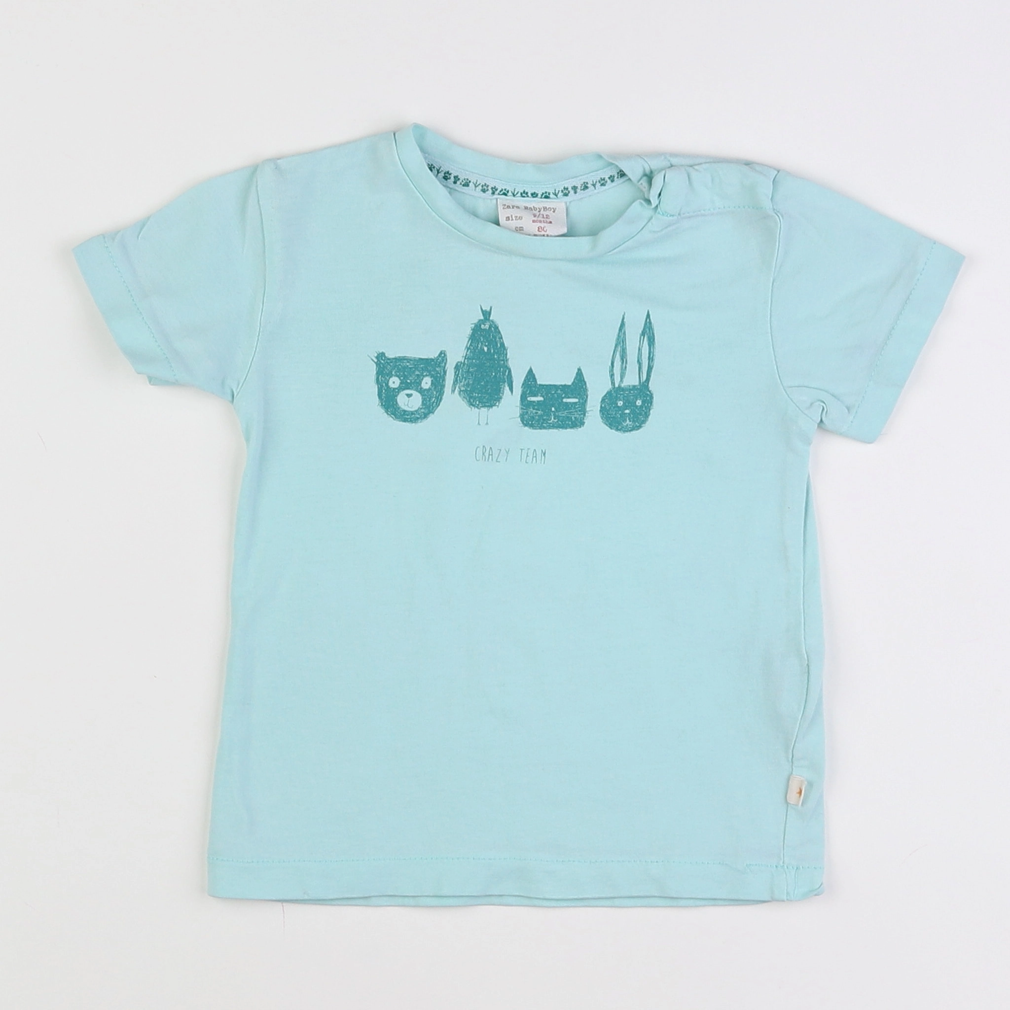Zara - tee-shirt bleu - 9/12 mois