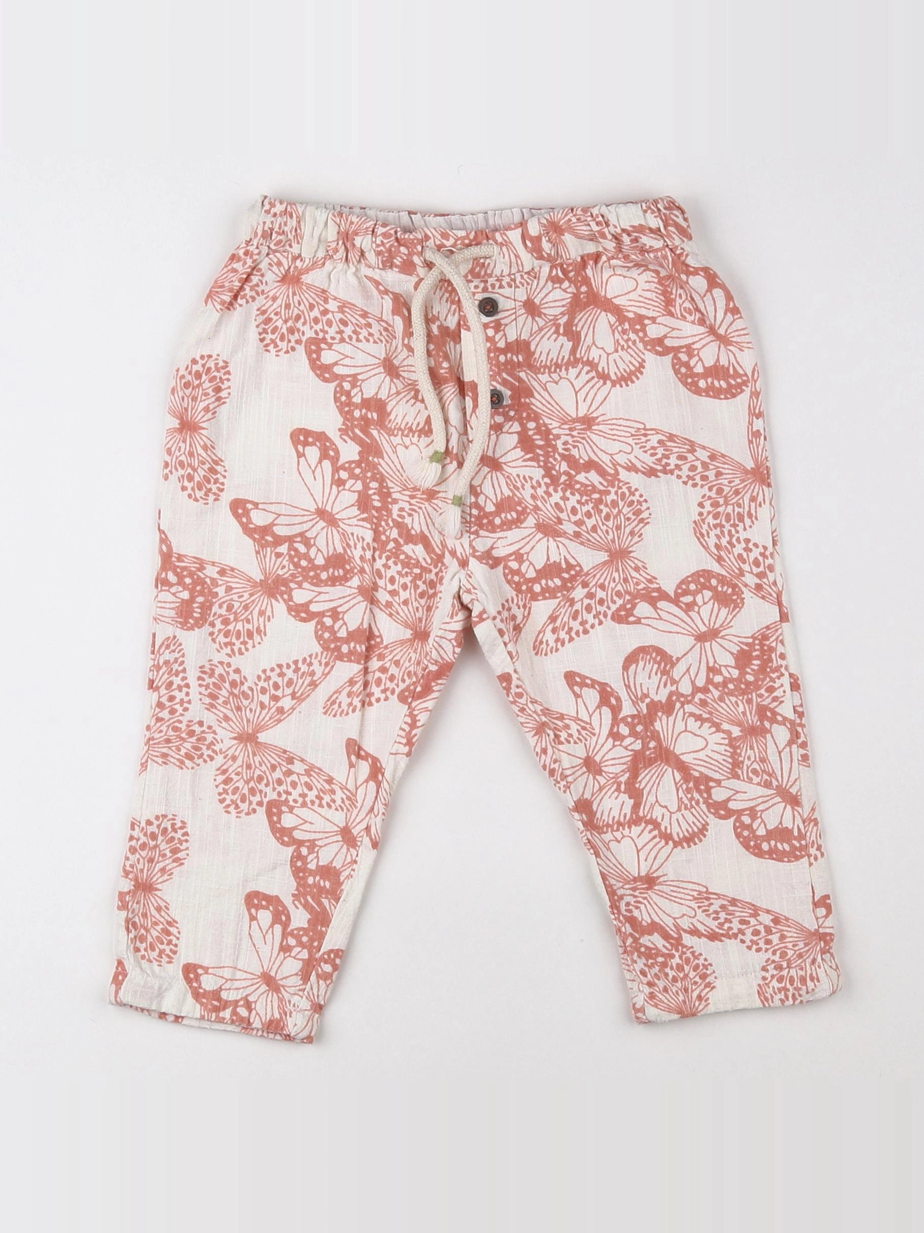Mango - pantalon beige, rose - 9/12 mois