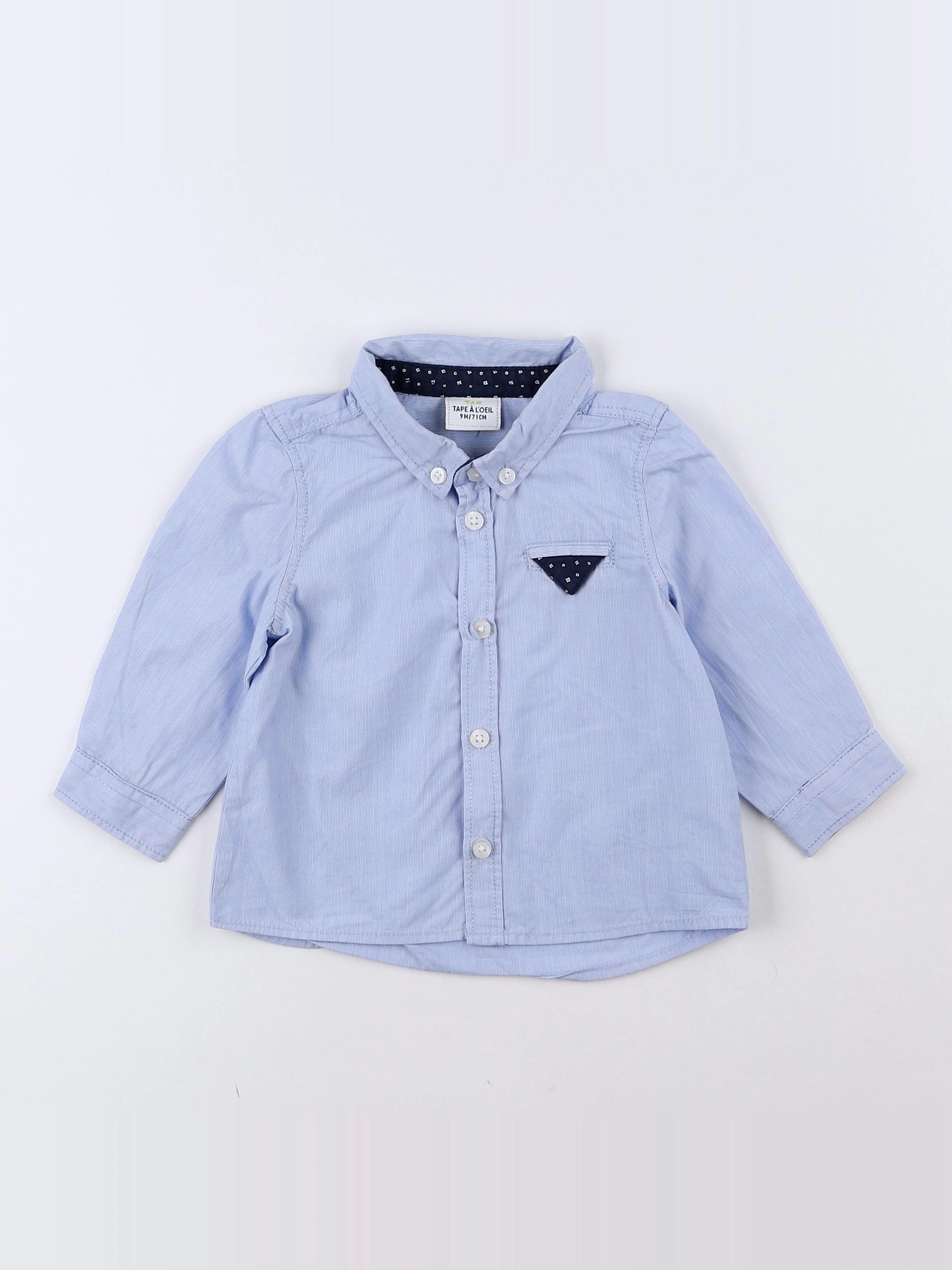 Tape à l'oeil - chemise blanc, bleu - 9 mois