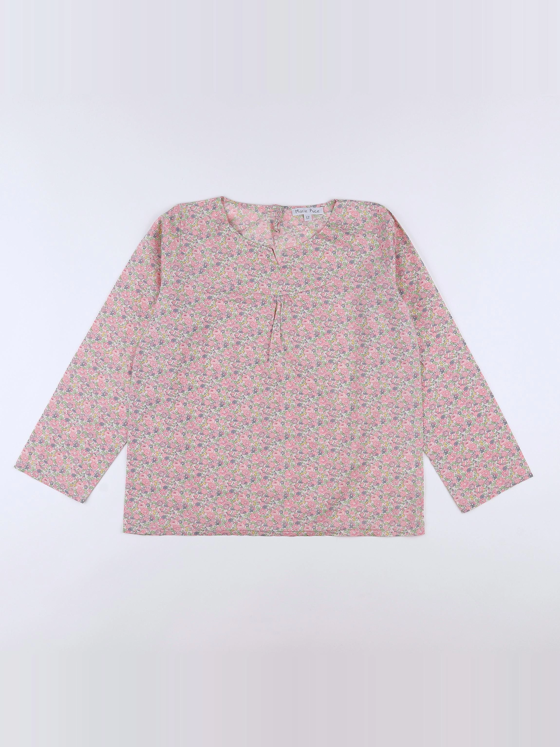 Marie Puce - blouse rose,violet - 12 ans