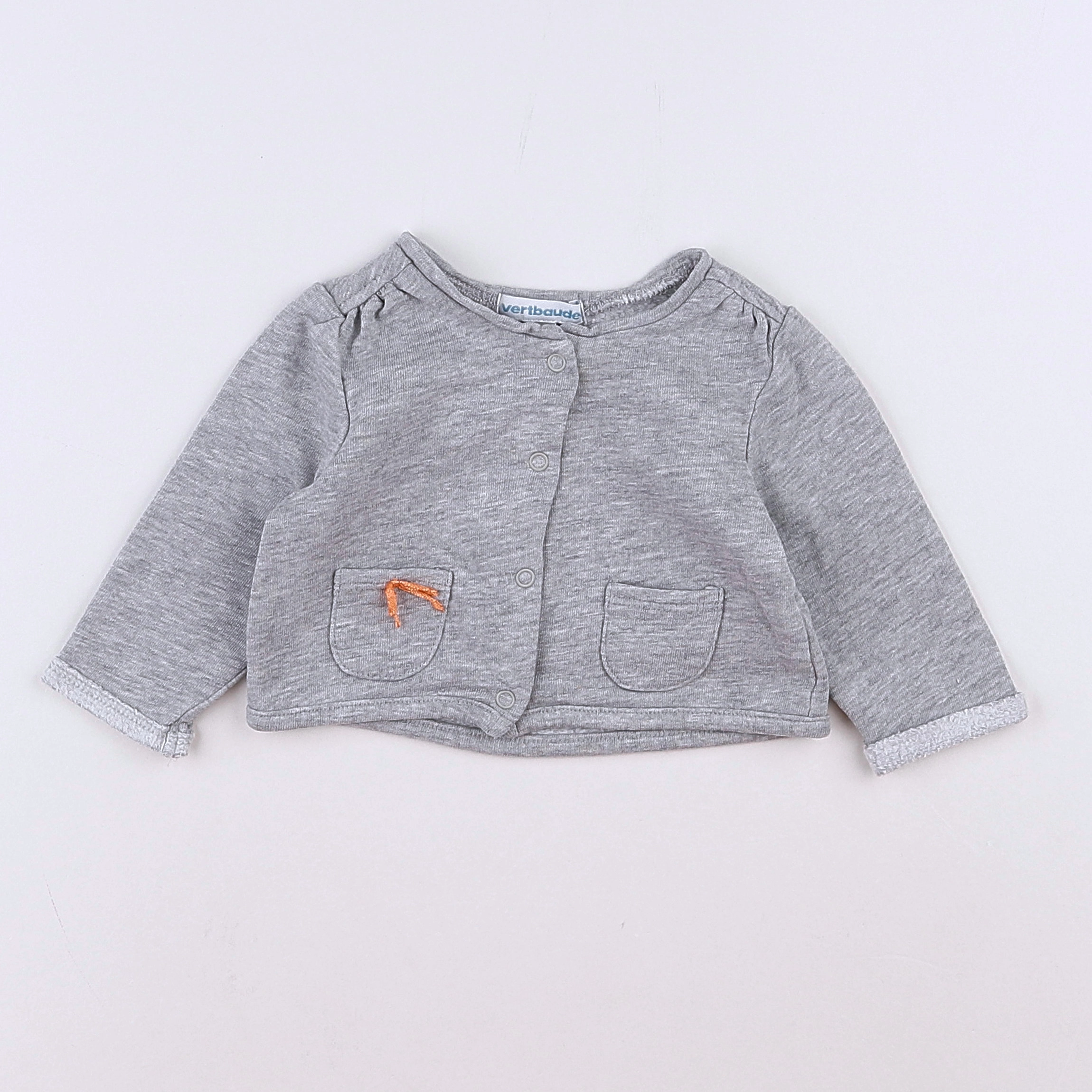 Vertbaudet - gilet gris - 3 mois