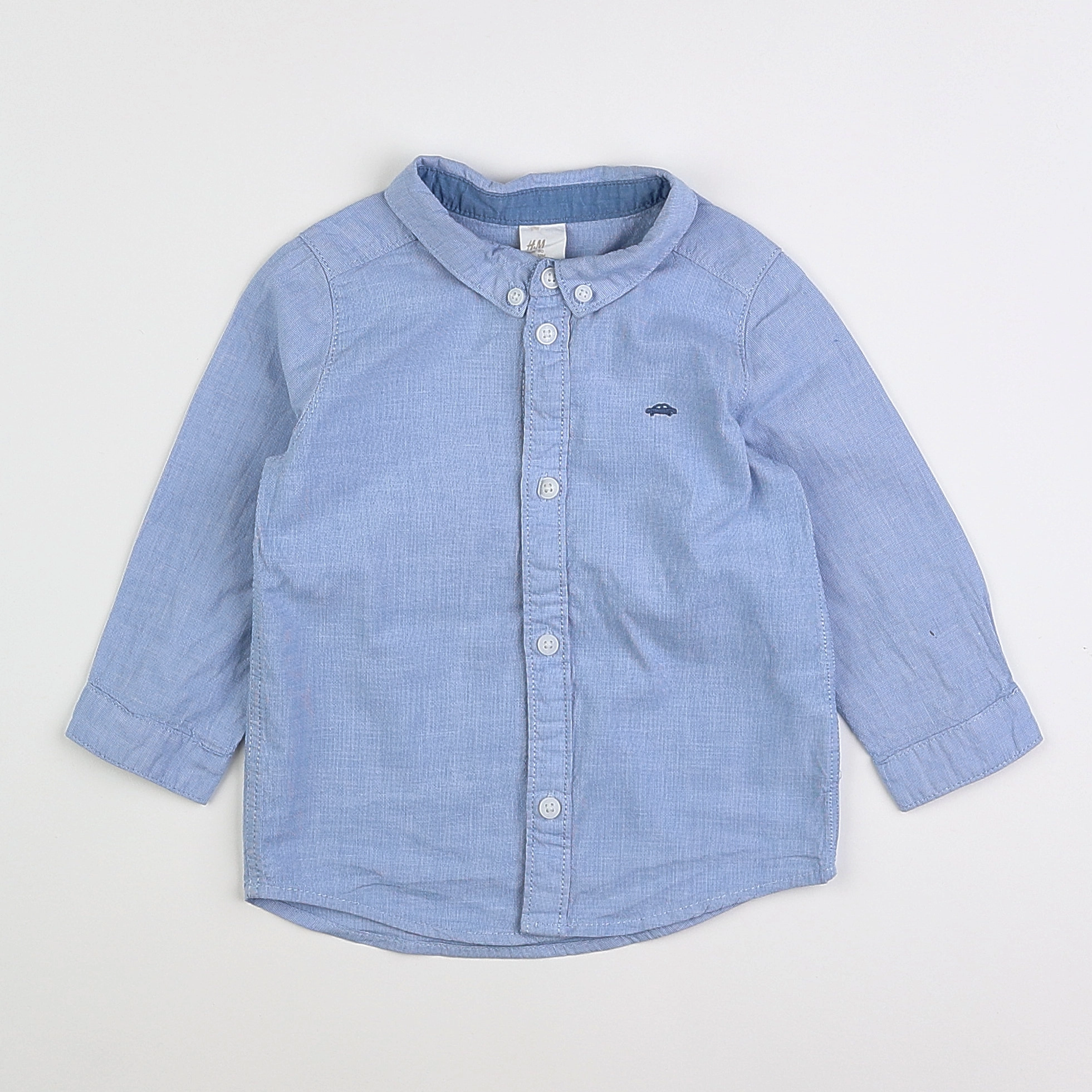H&M - chemise bleu - 9/12 mois