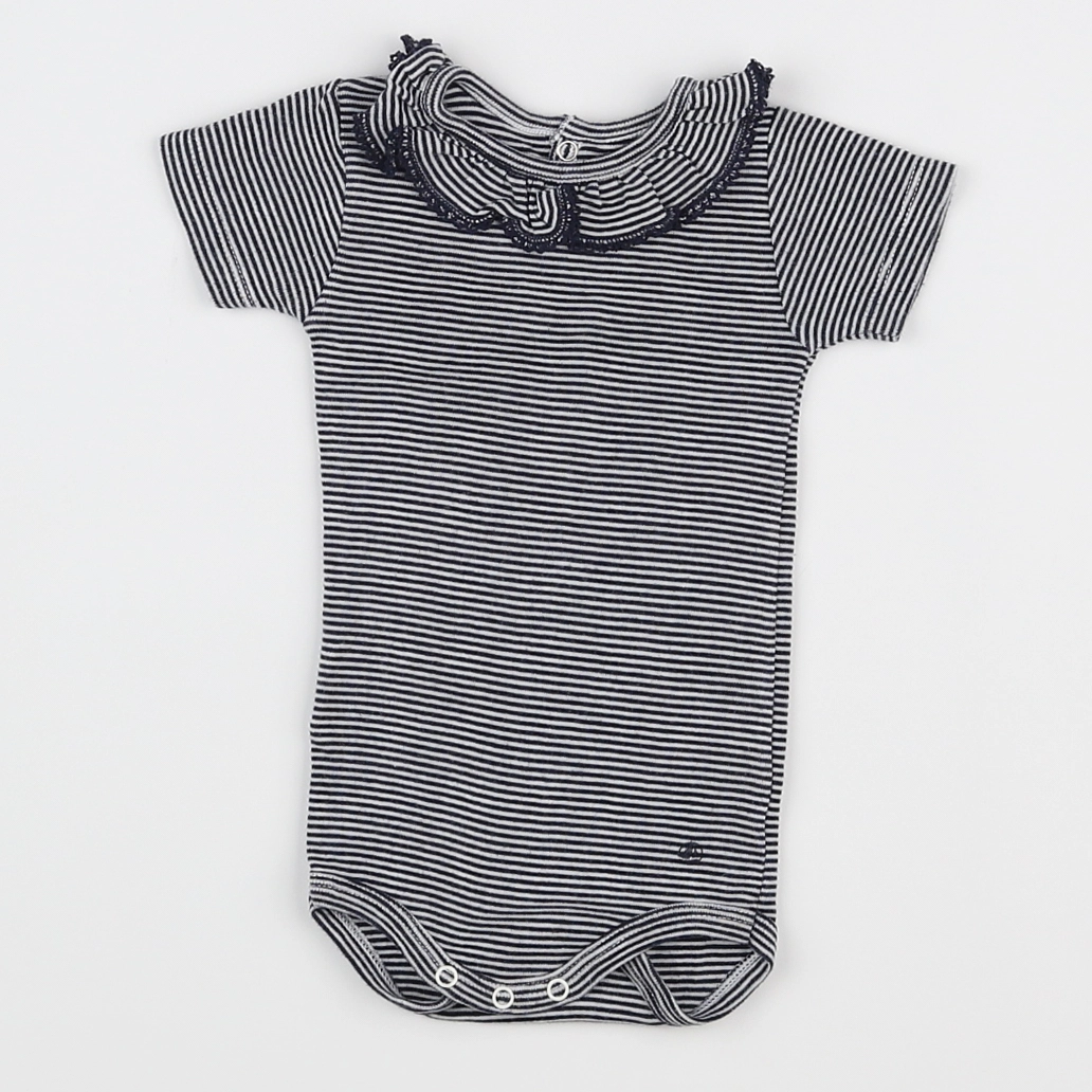 Petit Bateau - body vetement bleu - 3 mois
