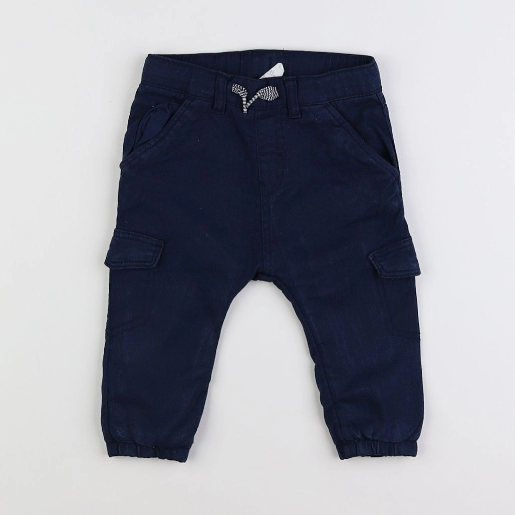 H&M - pantalon bleu - 6/9 mois