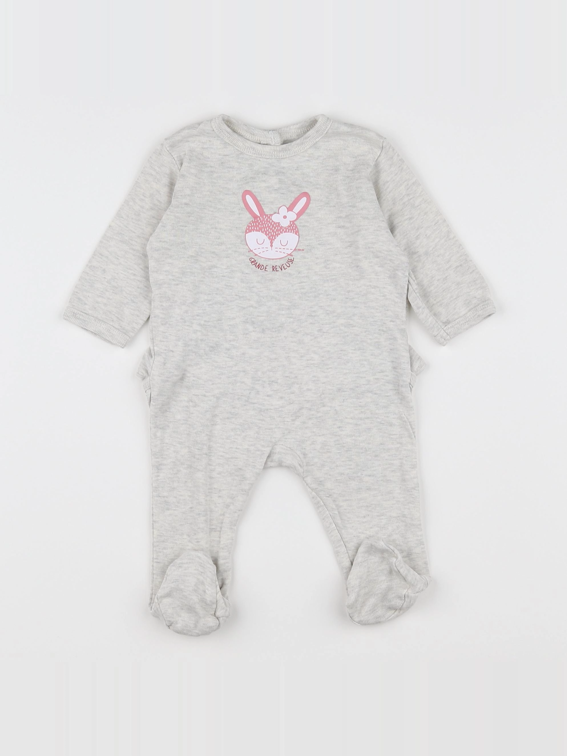 Vertbaudet - pyjama coton gris - 3 mois