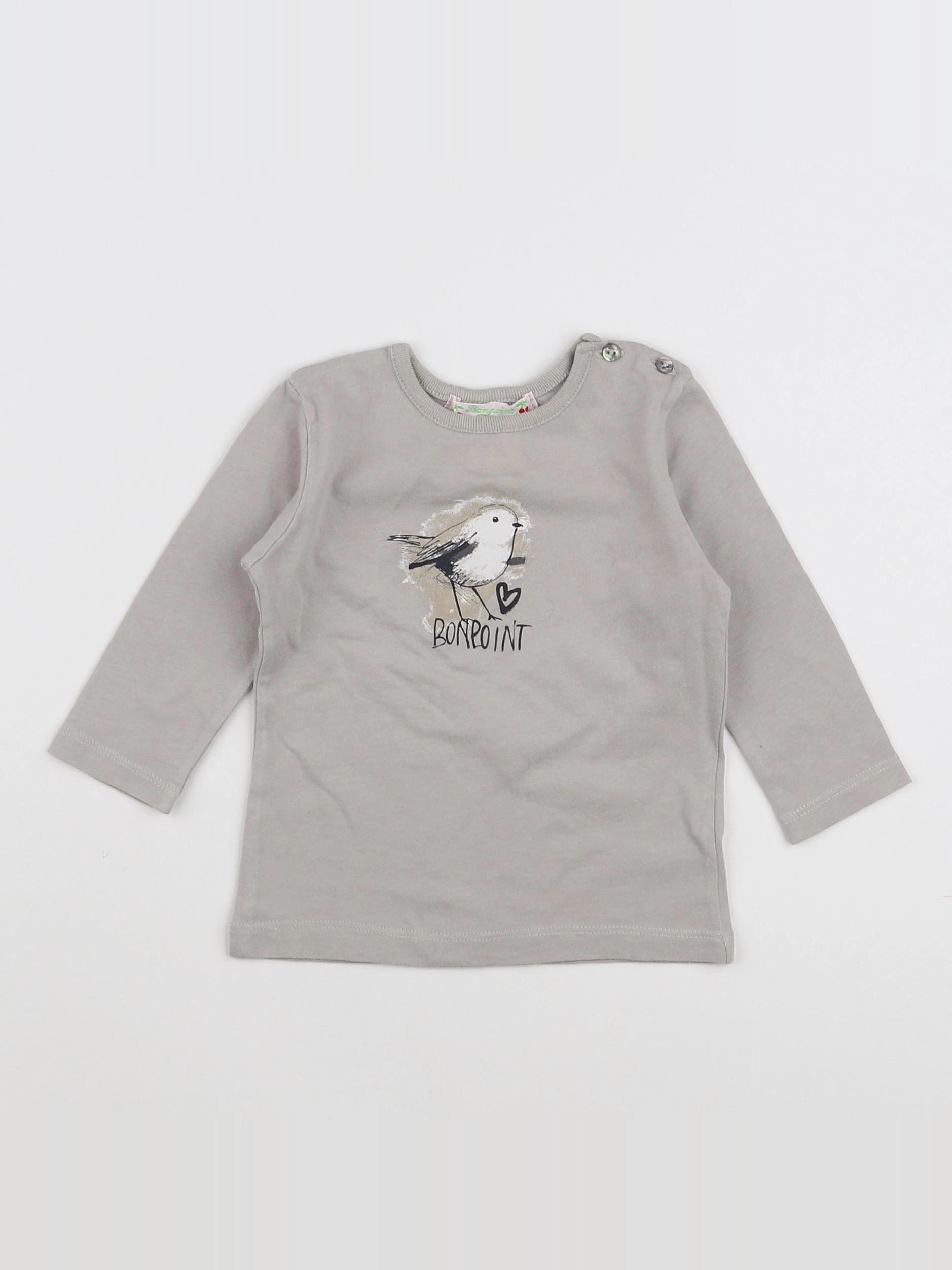 Bonpoint - tee-shirt gris - 6 mois