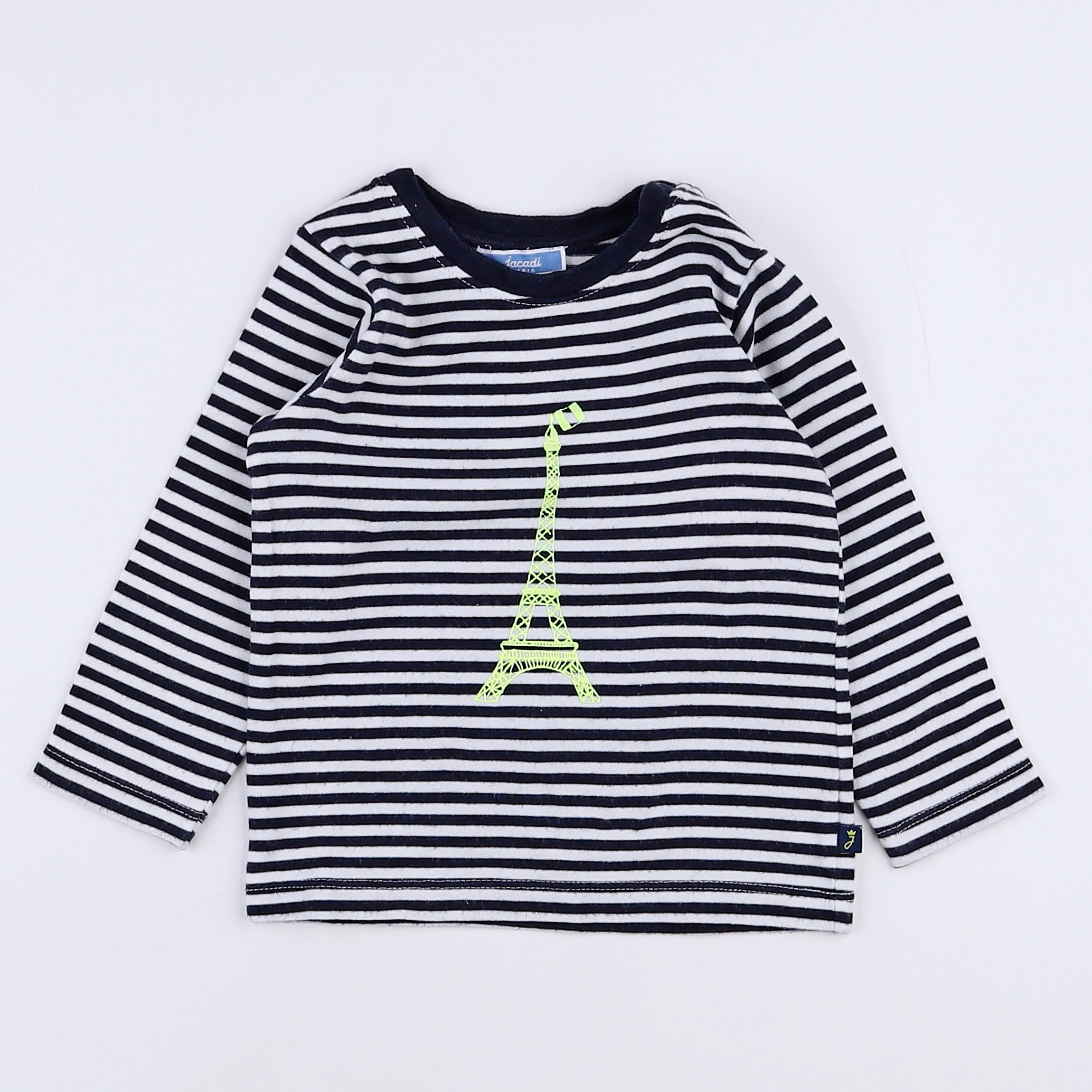Jacadi - tee-shirt blanc, bleu - 12 mois