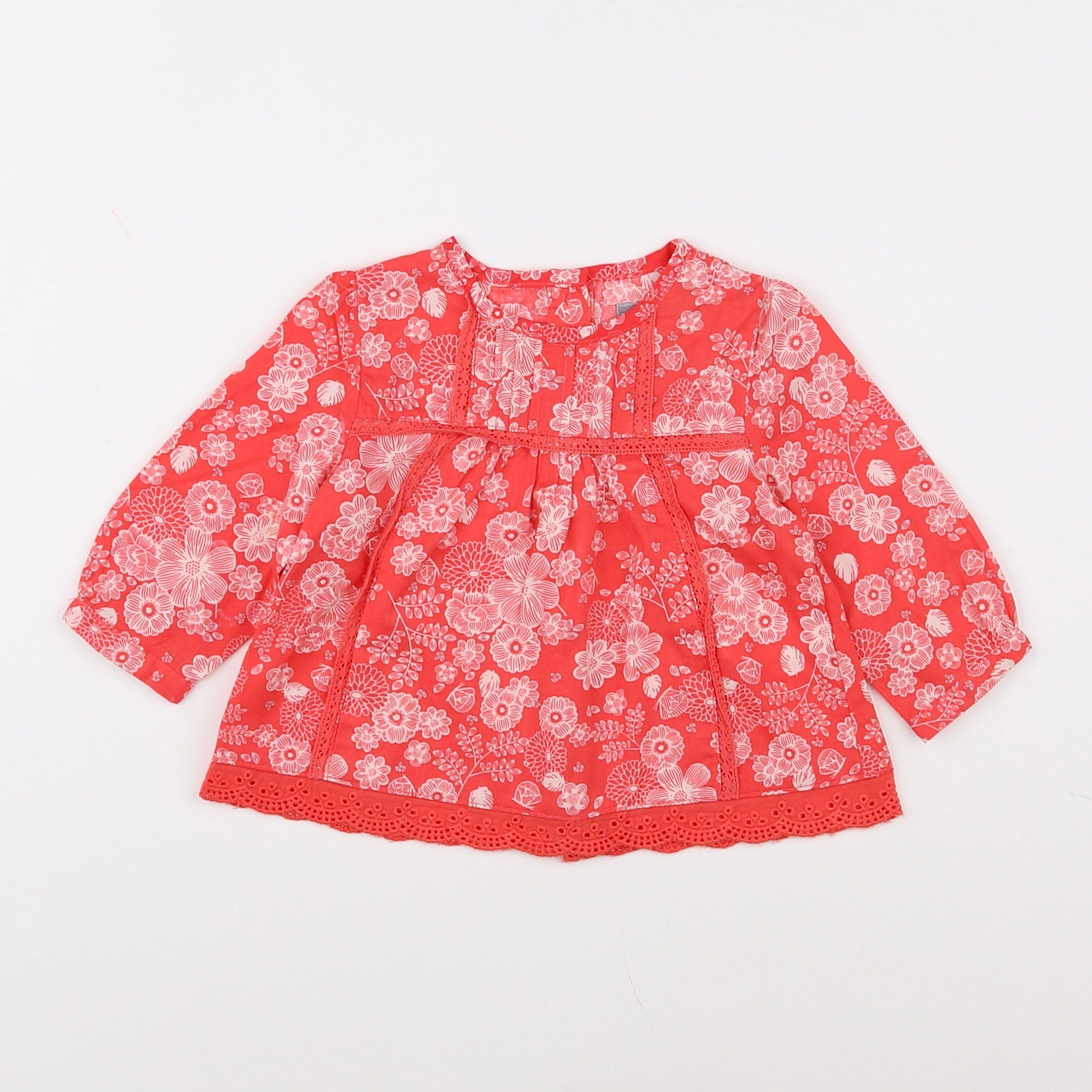 Vertbaudet - blouse rose, blanc - 3 mois