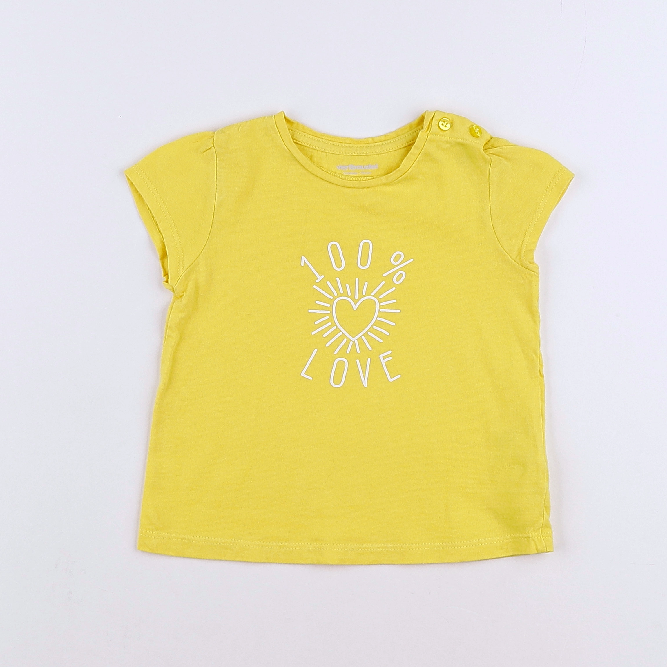 Vertbaudet - tee-shirt jaune - 12 mois