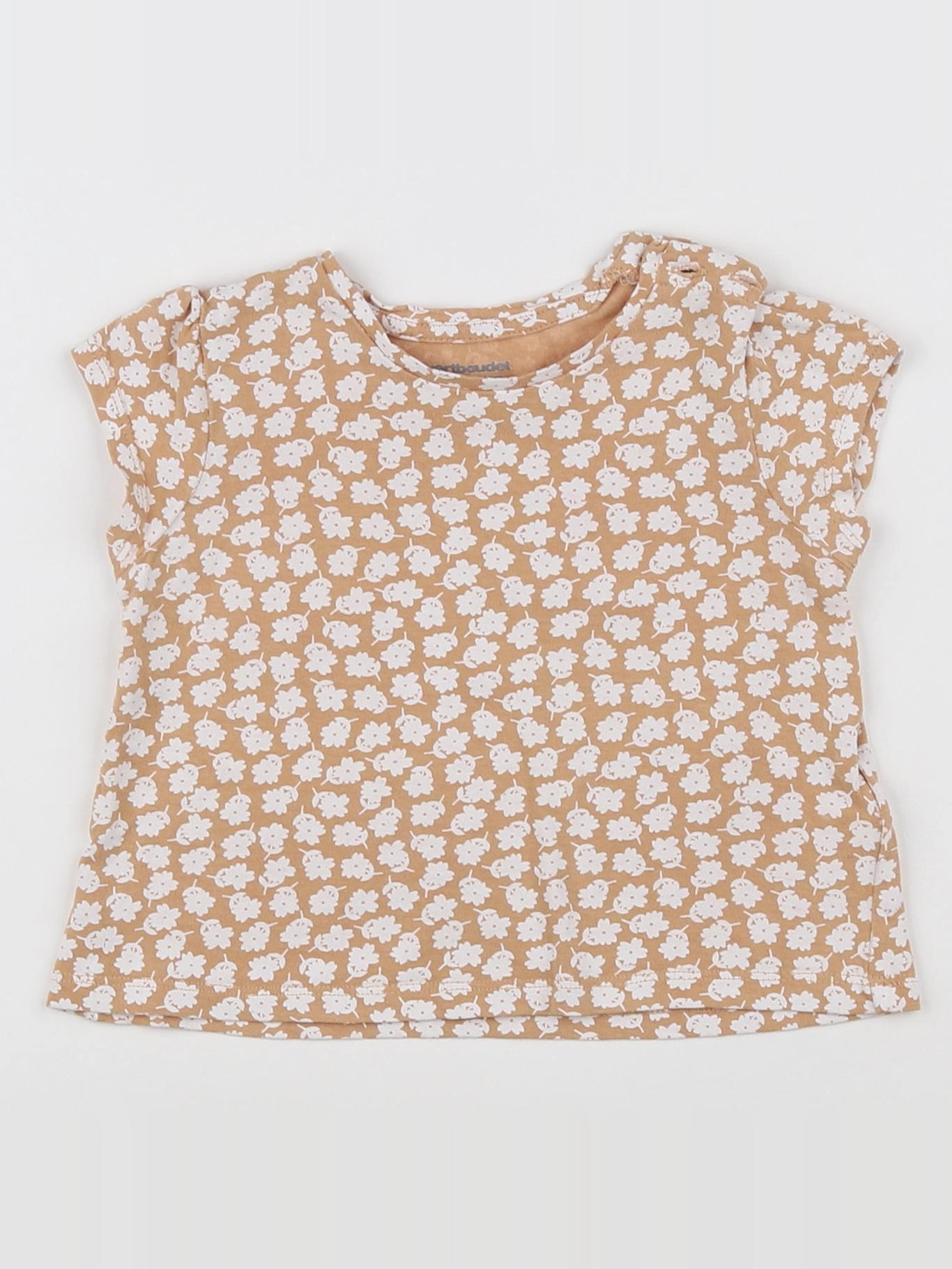 Vertbaudet - tee-shirt orange, blanc - 12 mois
