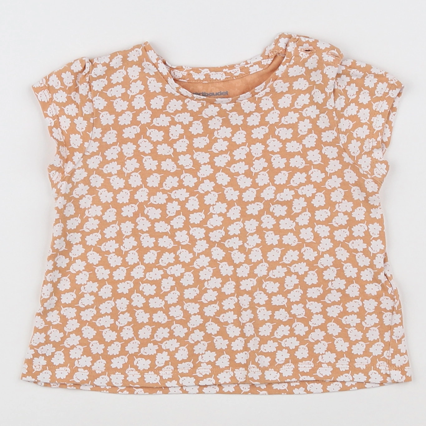 Vertbaudet - tee-shirt orange, blanc - 12 mois