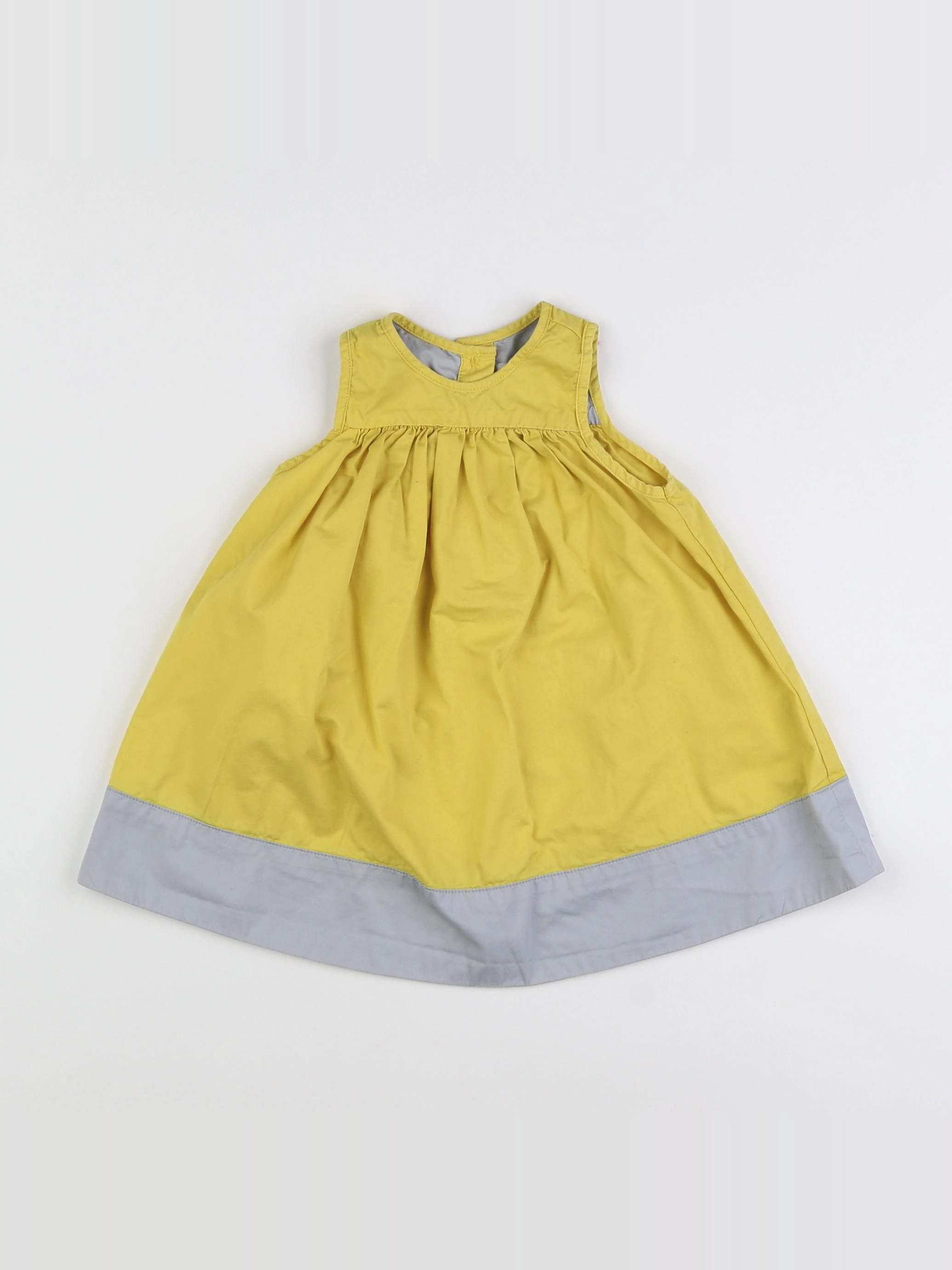 Petit Bateau - robe jaune, gris - 6 mois