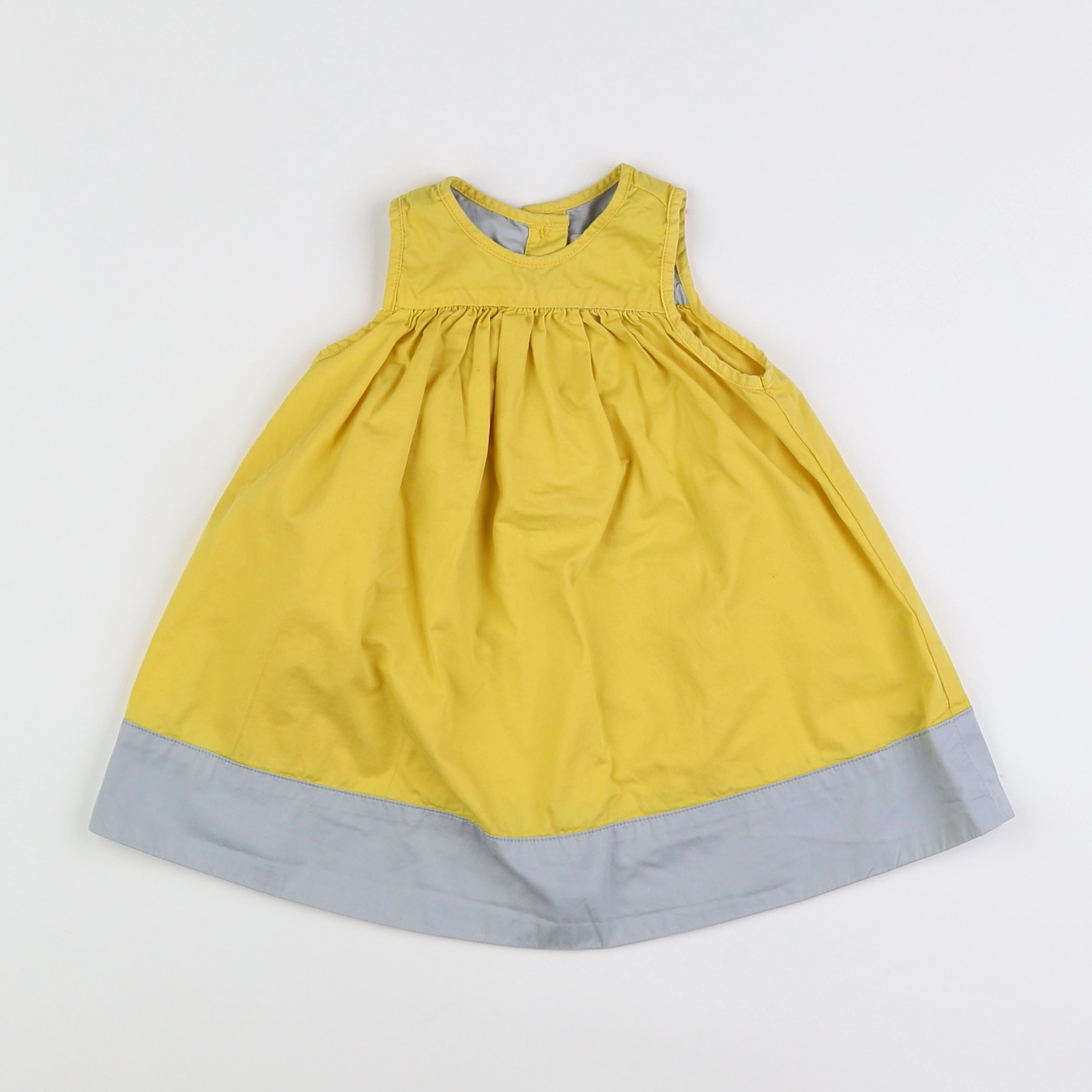 Petit Bateau - robe jaune, gris - 6 mois