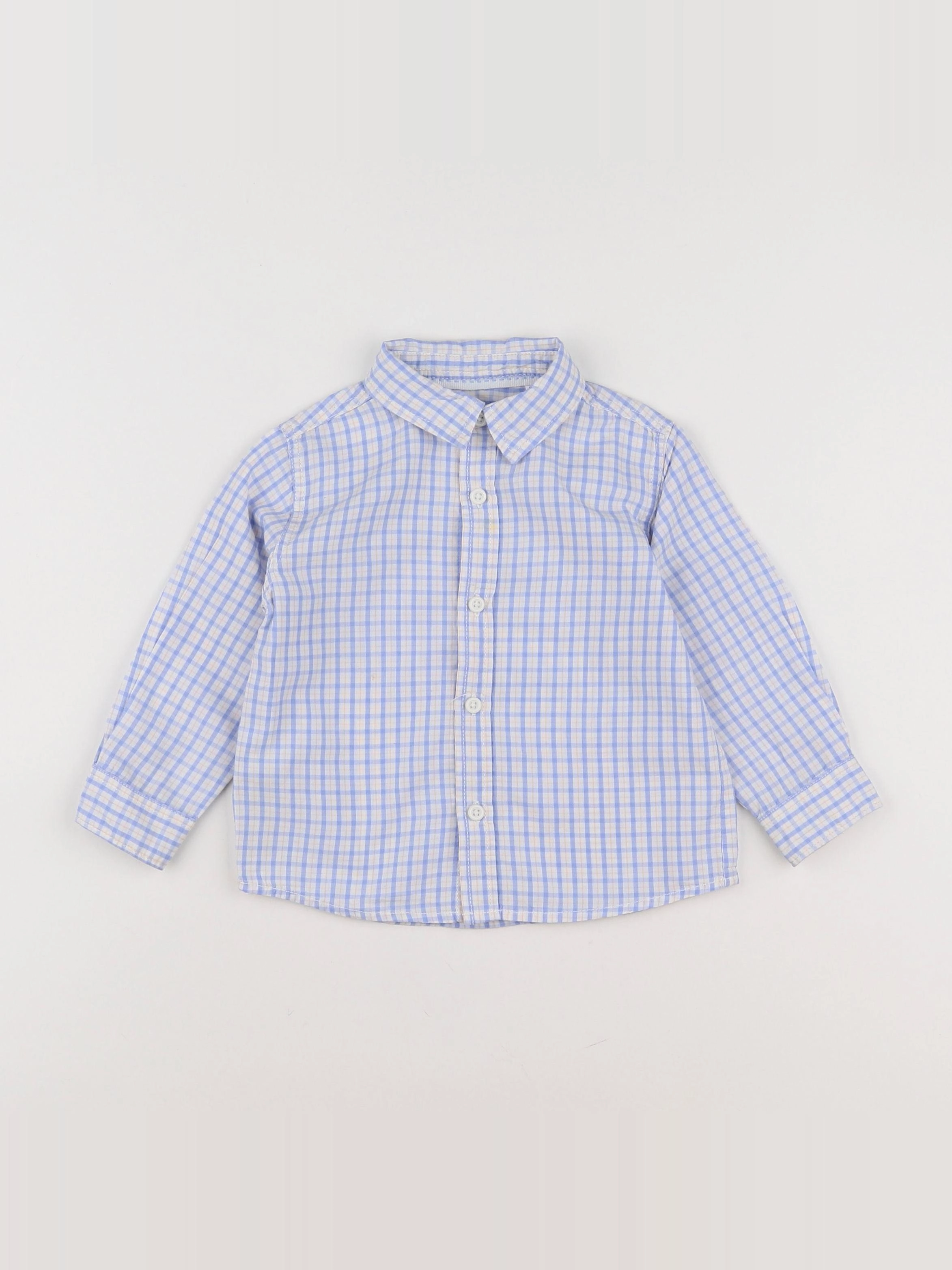 Mango - chemise bleu, blanc - 12/18 mois