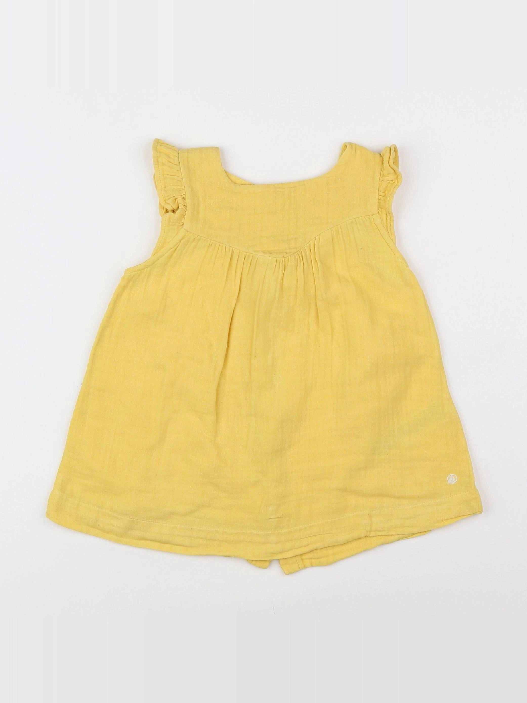 Petit Bateau - robe jaune - 12 mois
