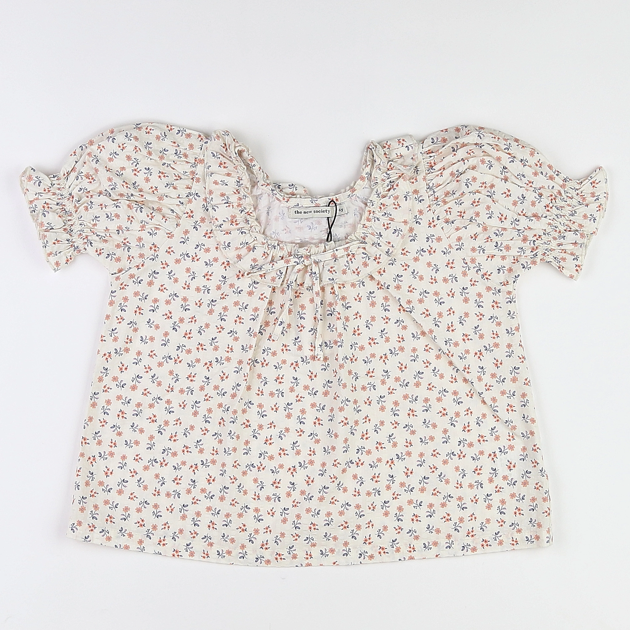 The new society - blouse beige, rose (état neuf) - 6 ans