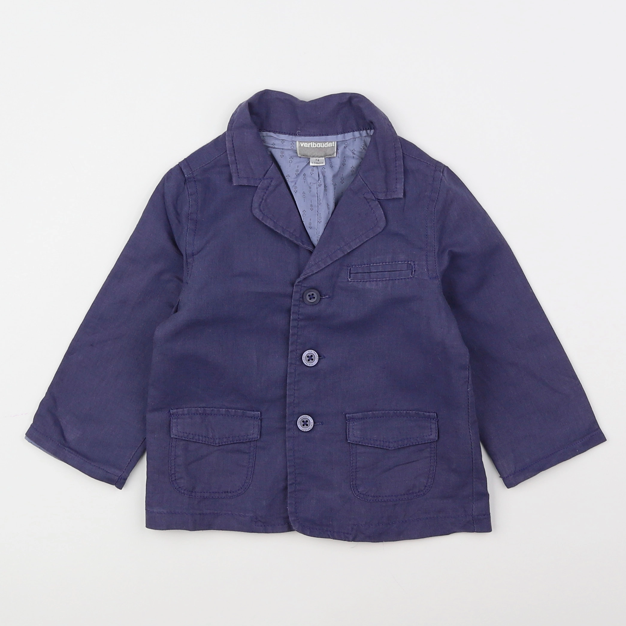 Vertbaudet - veste bleu - 12 mois