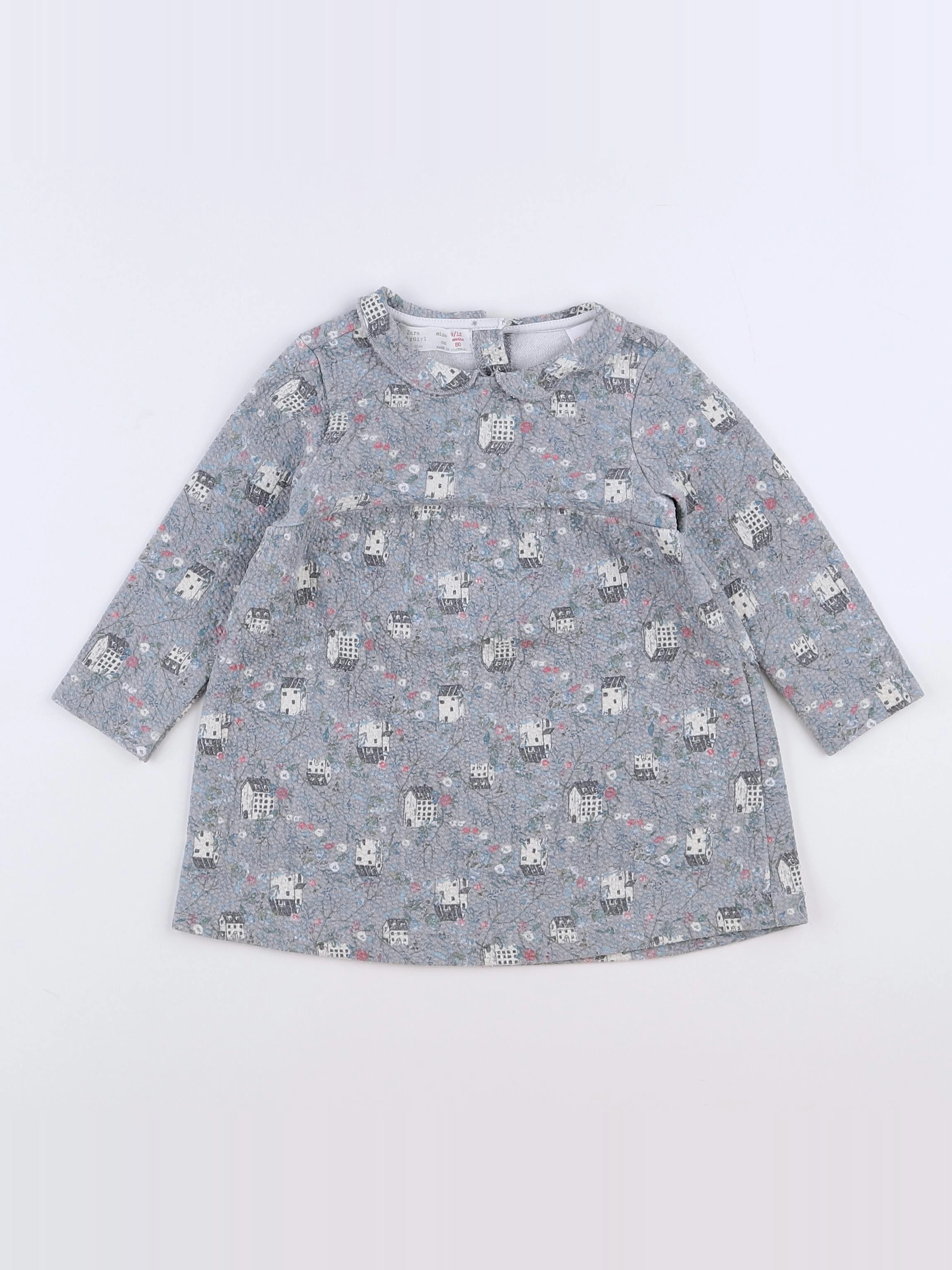 Zara - robe gris - 9/12 mois