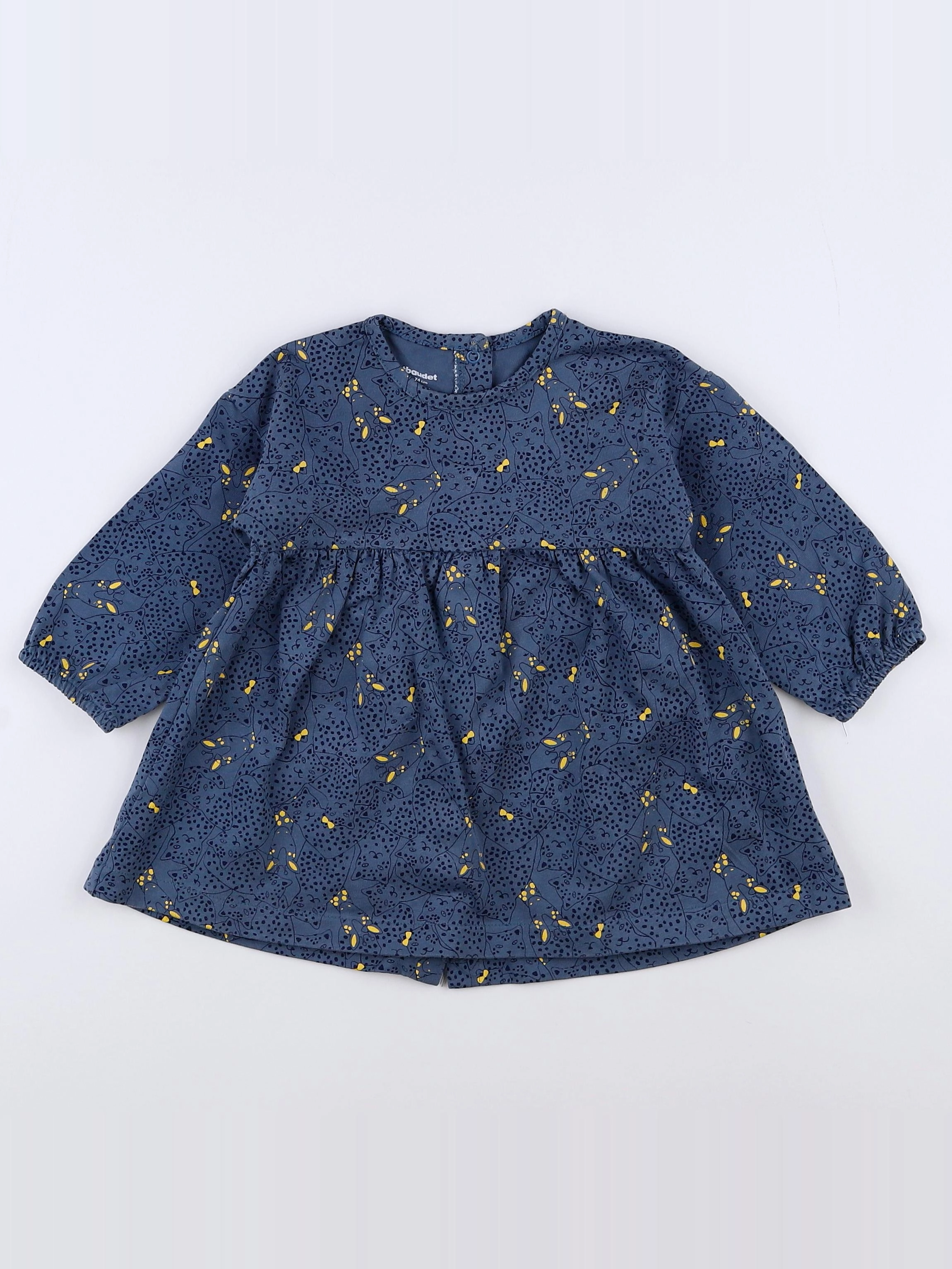 Vertbaudet - robe bleu - 12 mois