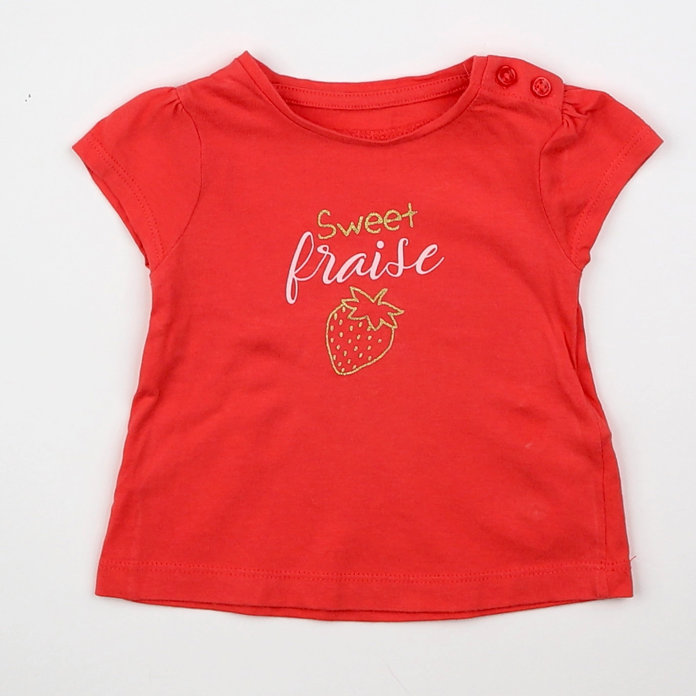 Vertbaudet - tee-shirt rouge - 3 mois