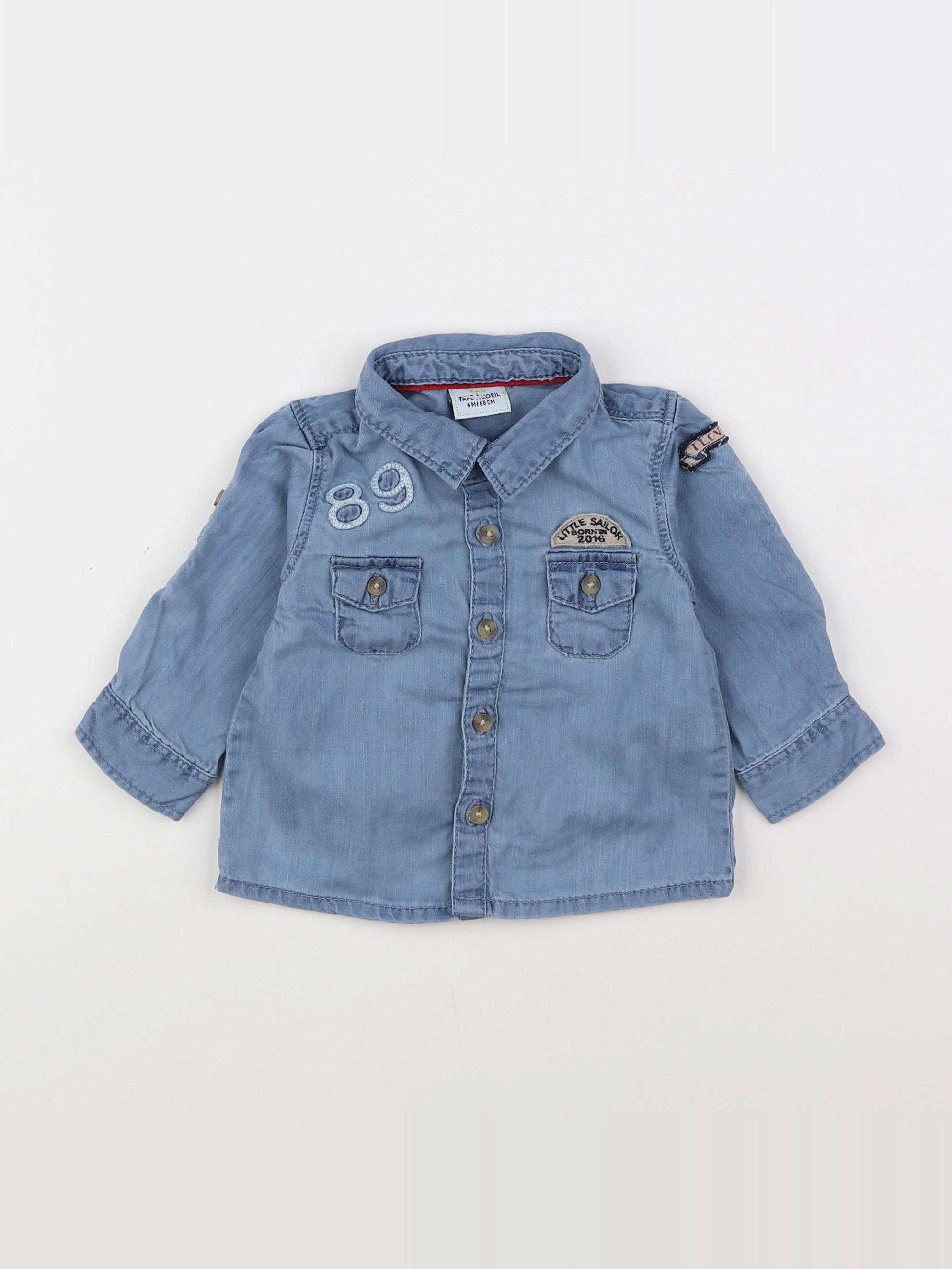 Tape à l'oeil - chemise bleu - 6 mois