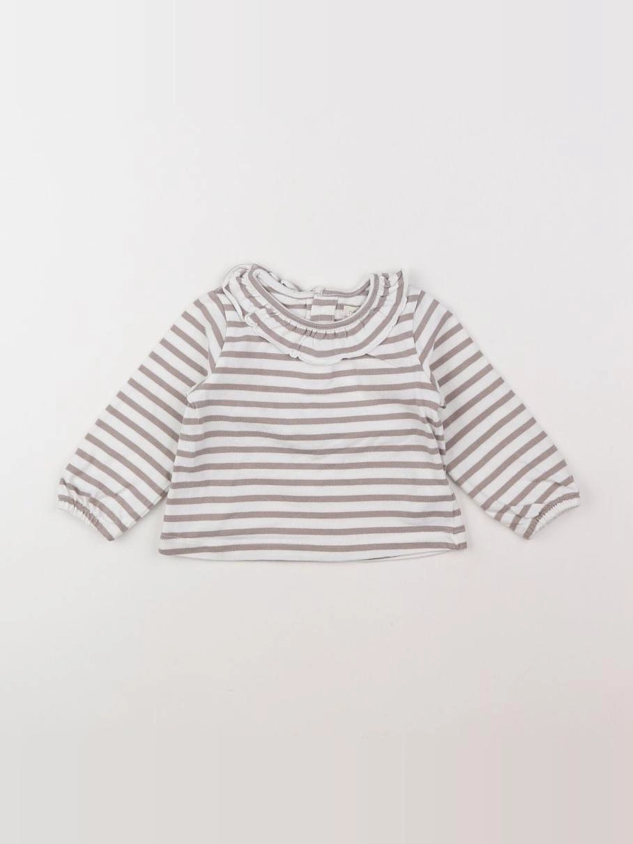 Gocco - tee-shirt blanc, marron - 12/18 mois