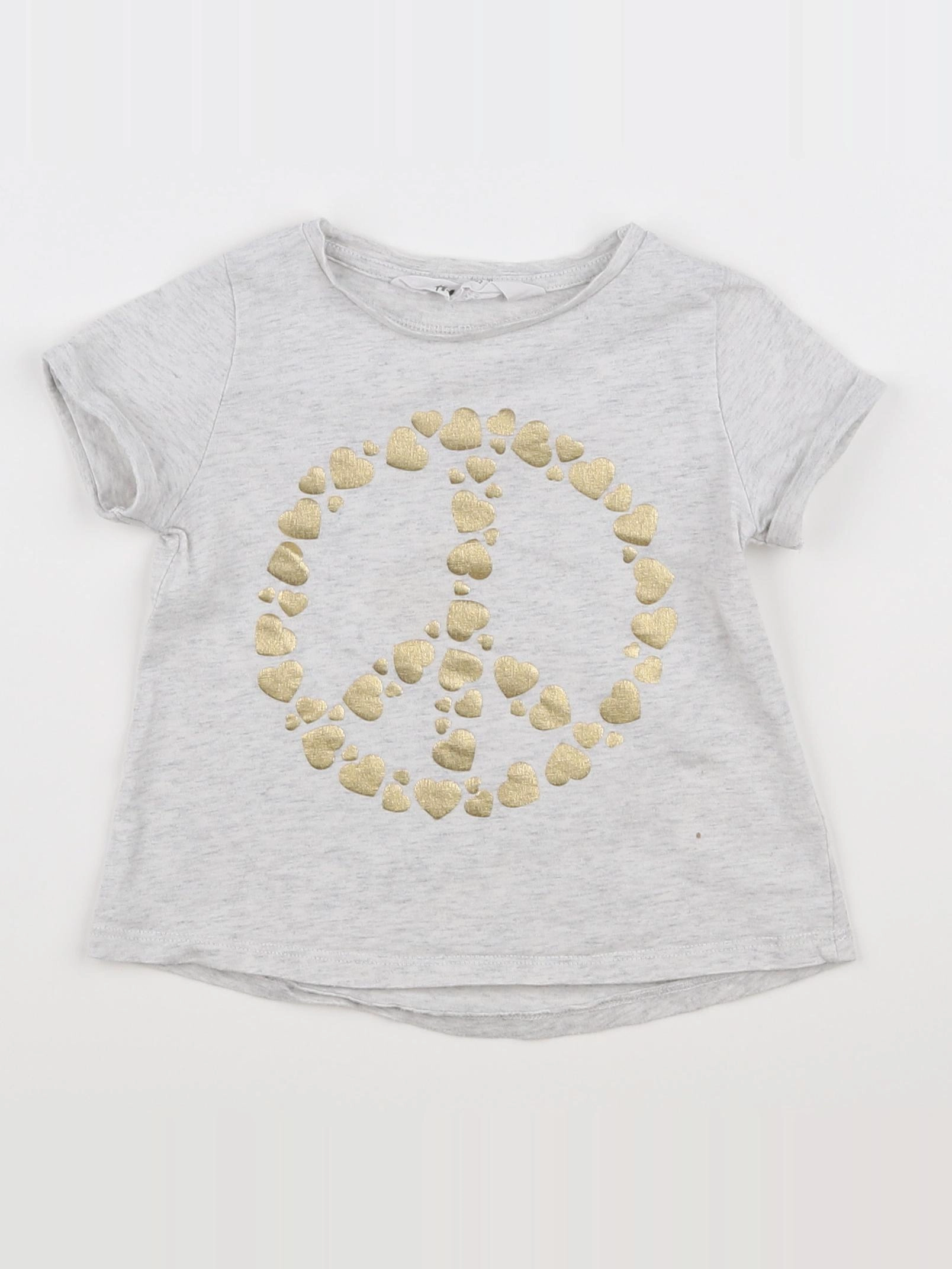 H&M - tee-shirt gris, or - 18 mois à 2 ans