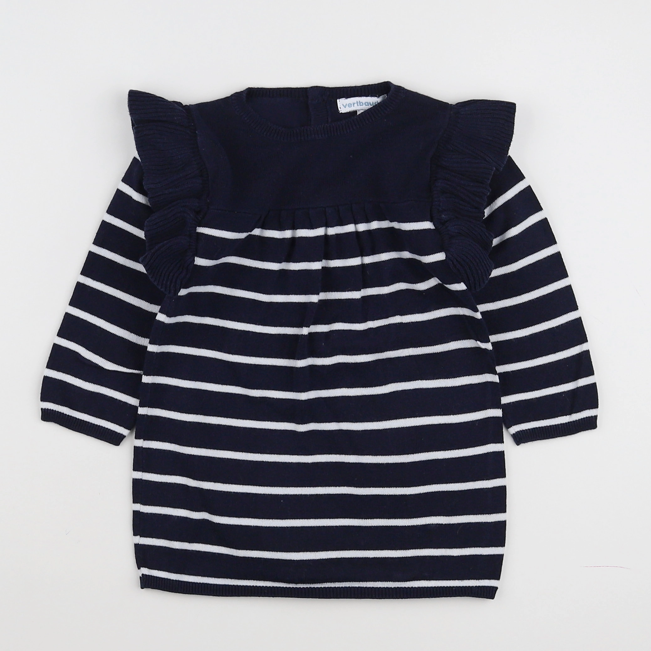 Vertbaudet - robe bleu, blanc - 18 mois