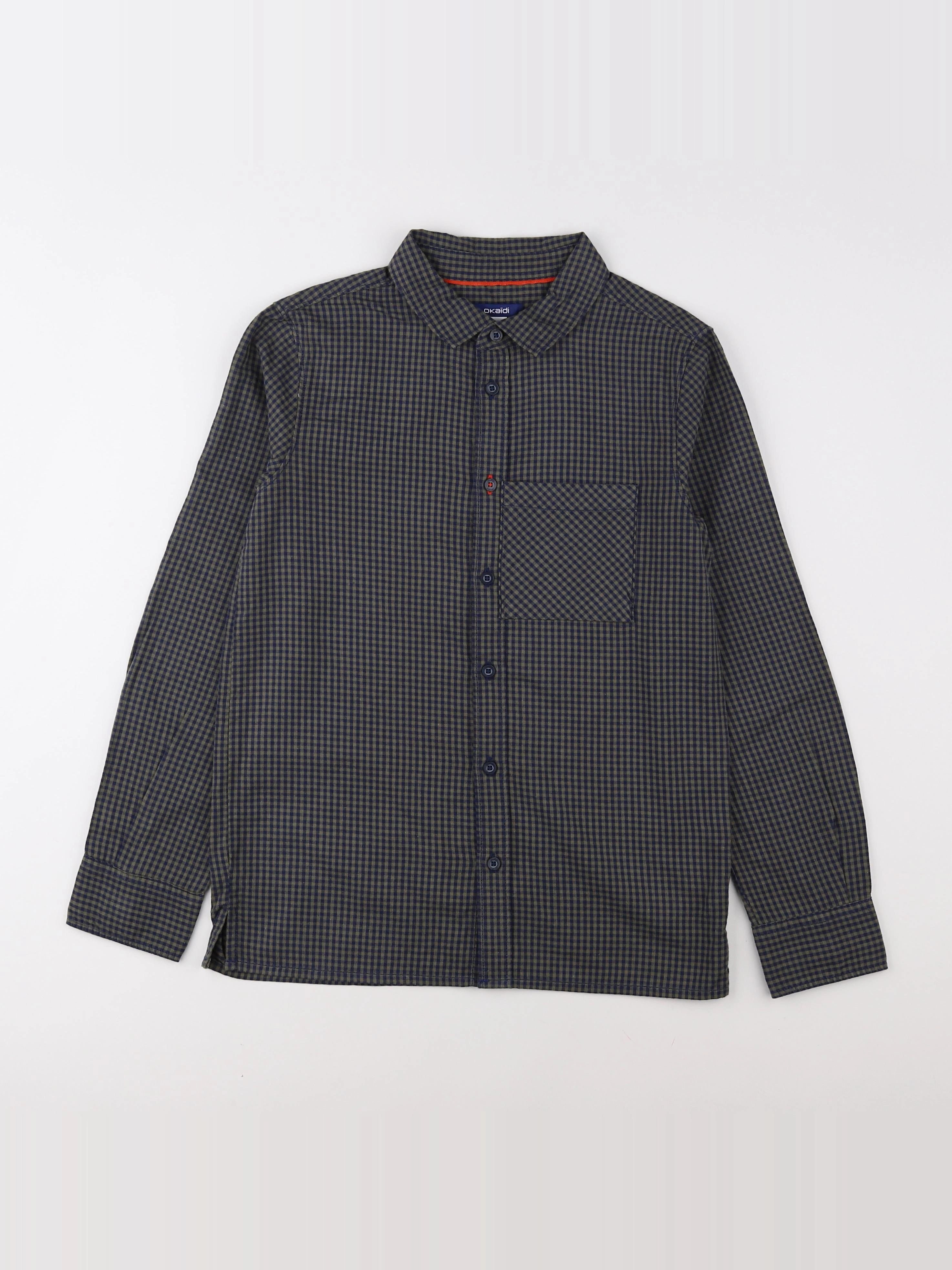 Okaidi - chemise bleu, marron - 10 ans