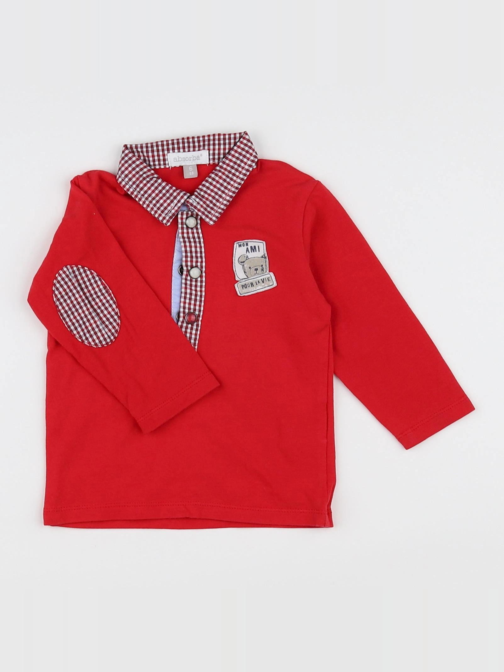 Absorba - polo rouge - 6 mois
