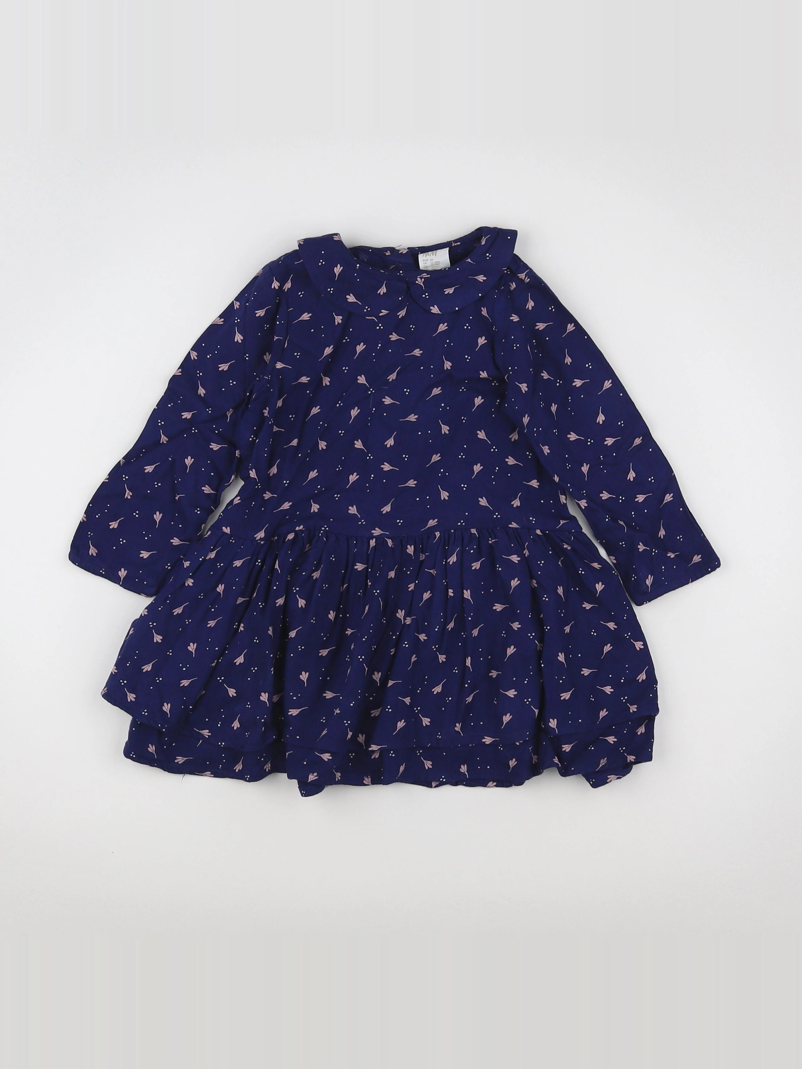 H&M - robe bleu - 12/18 mois