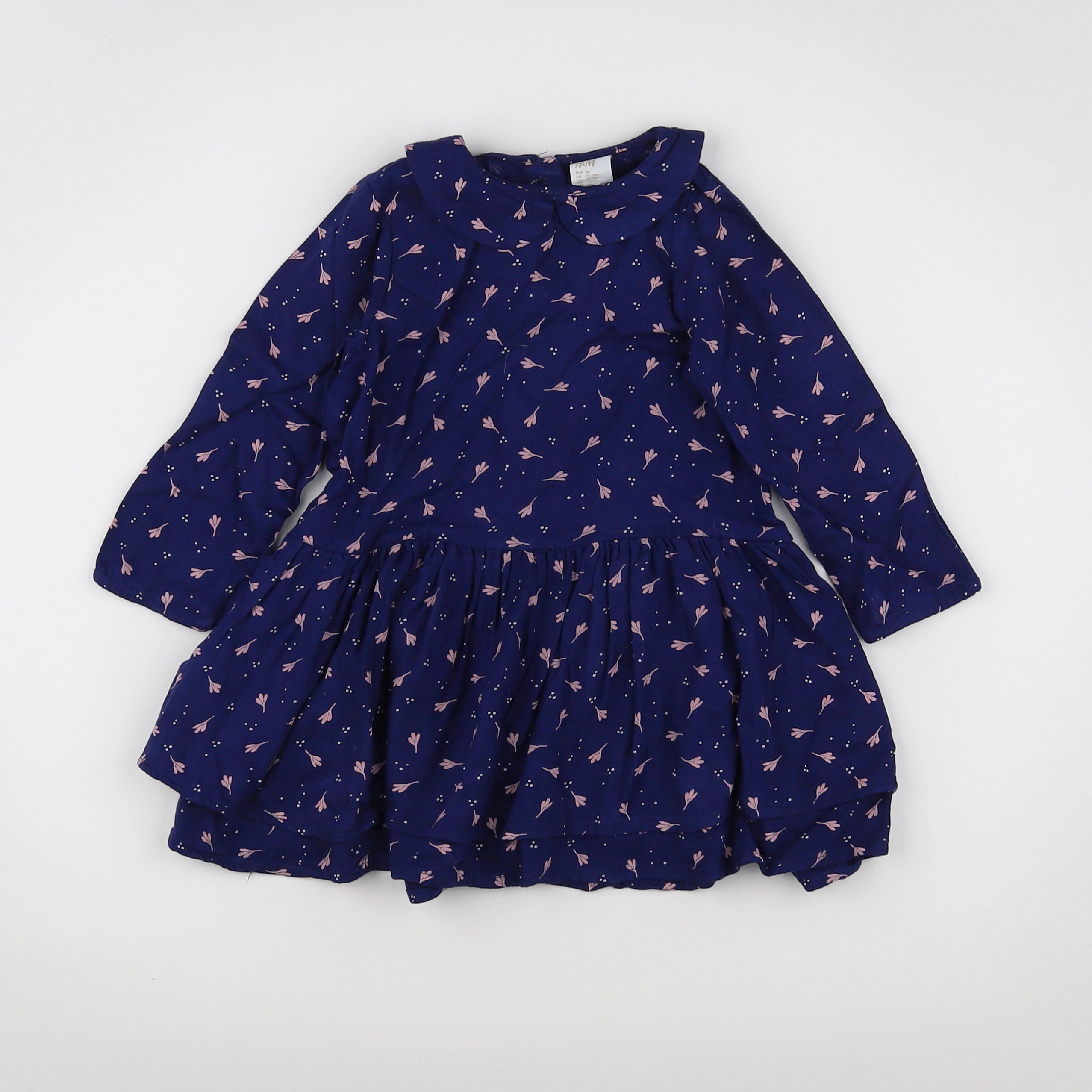 H&M - robe bleu - 12/18 mois