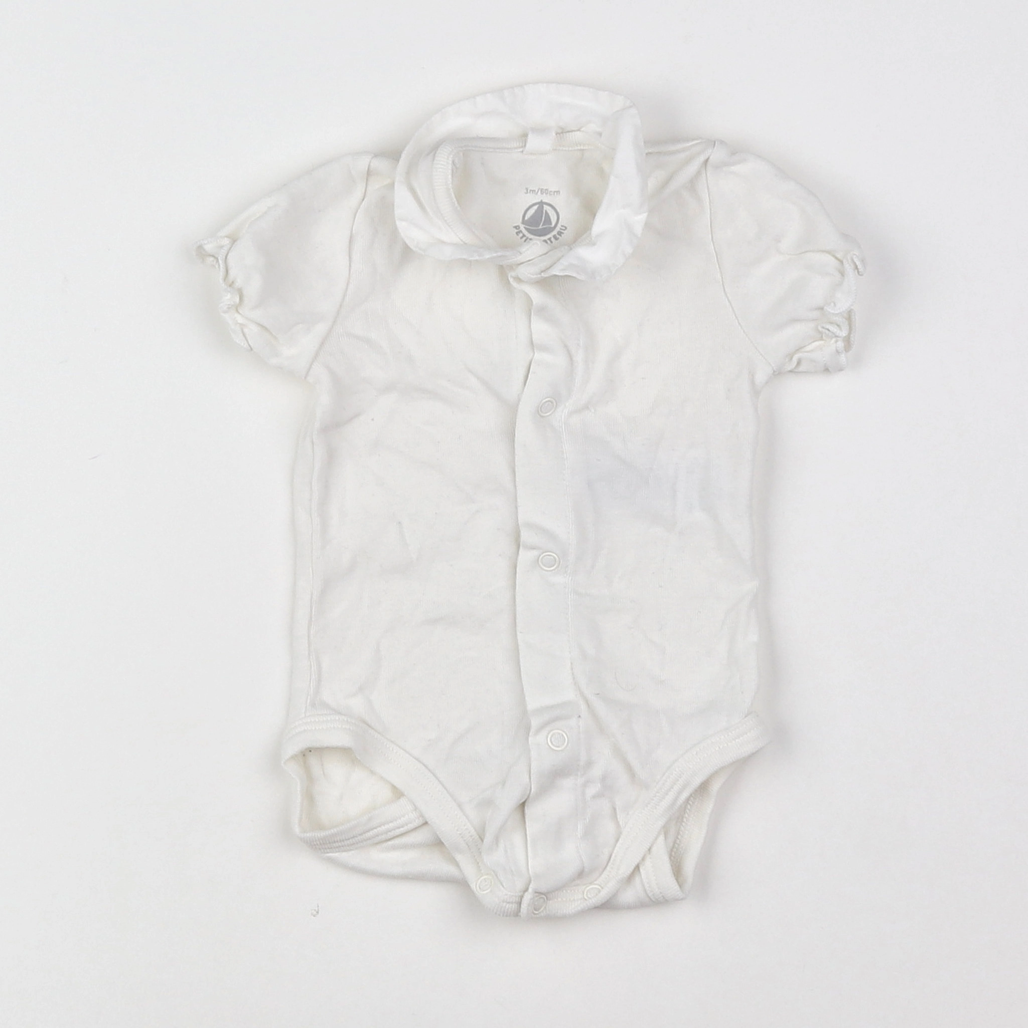Petit Bateau - body vetement blanc - 3 mois