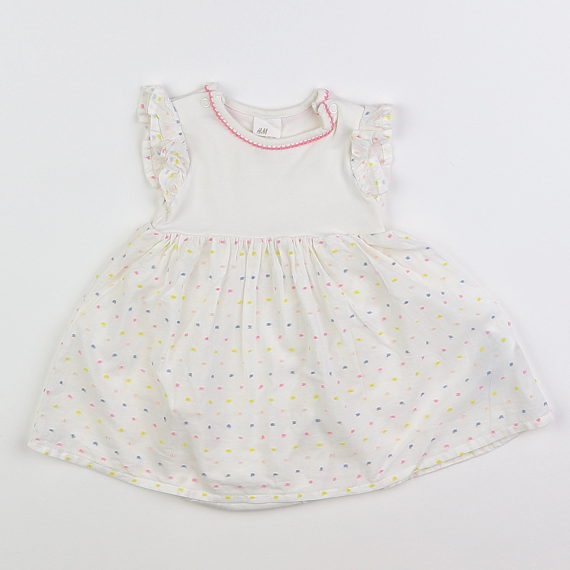 H&M - robe blanc, multicolore - 3 mois