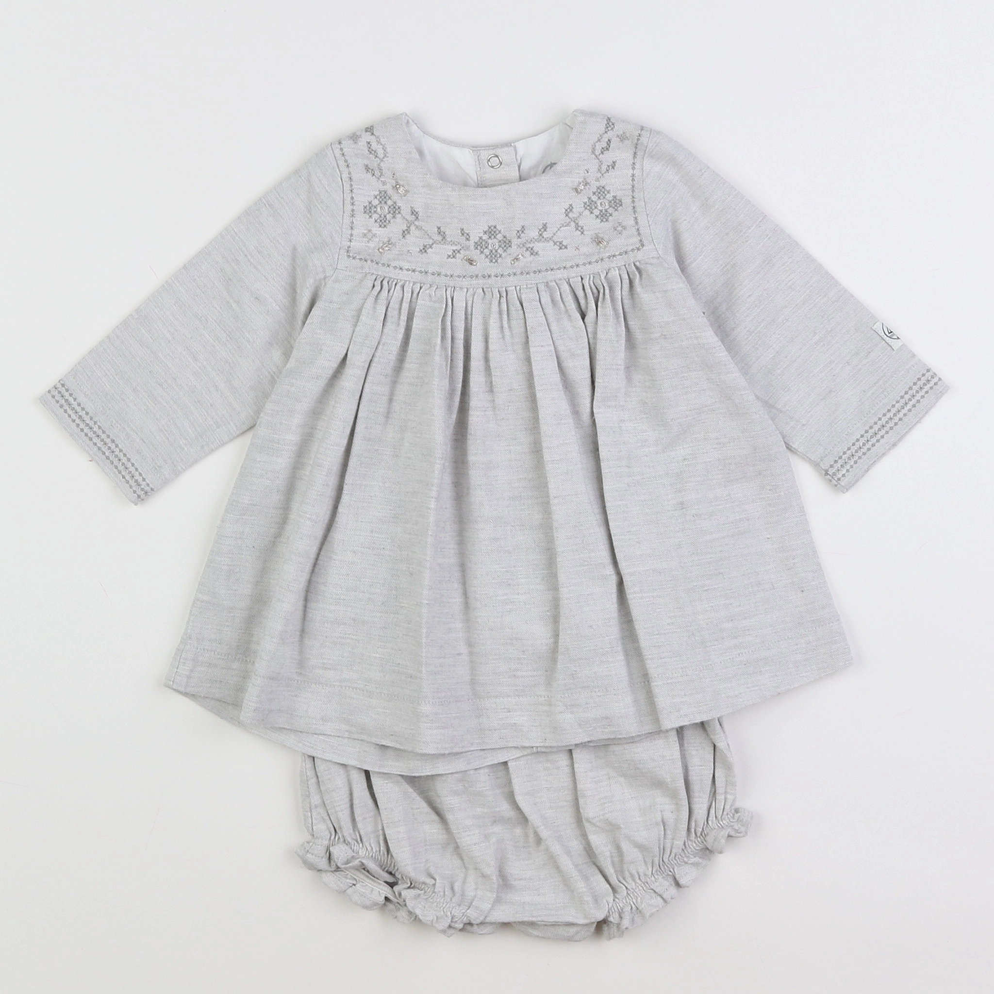 Petit Bateau - robe Gris - 6 mois