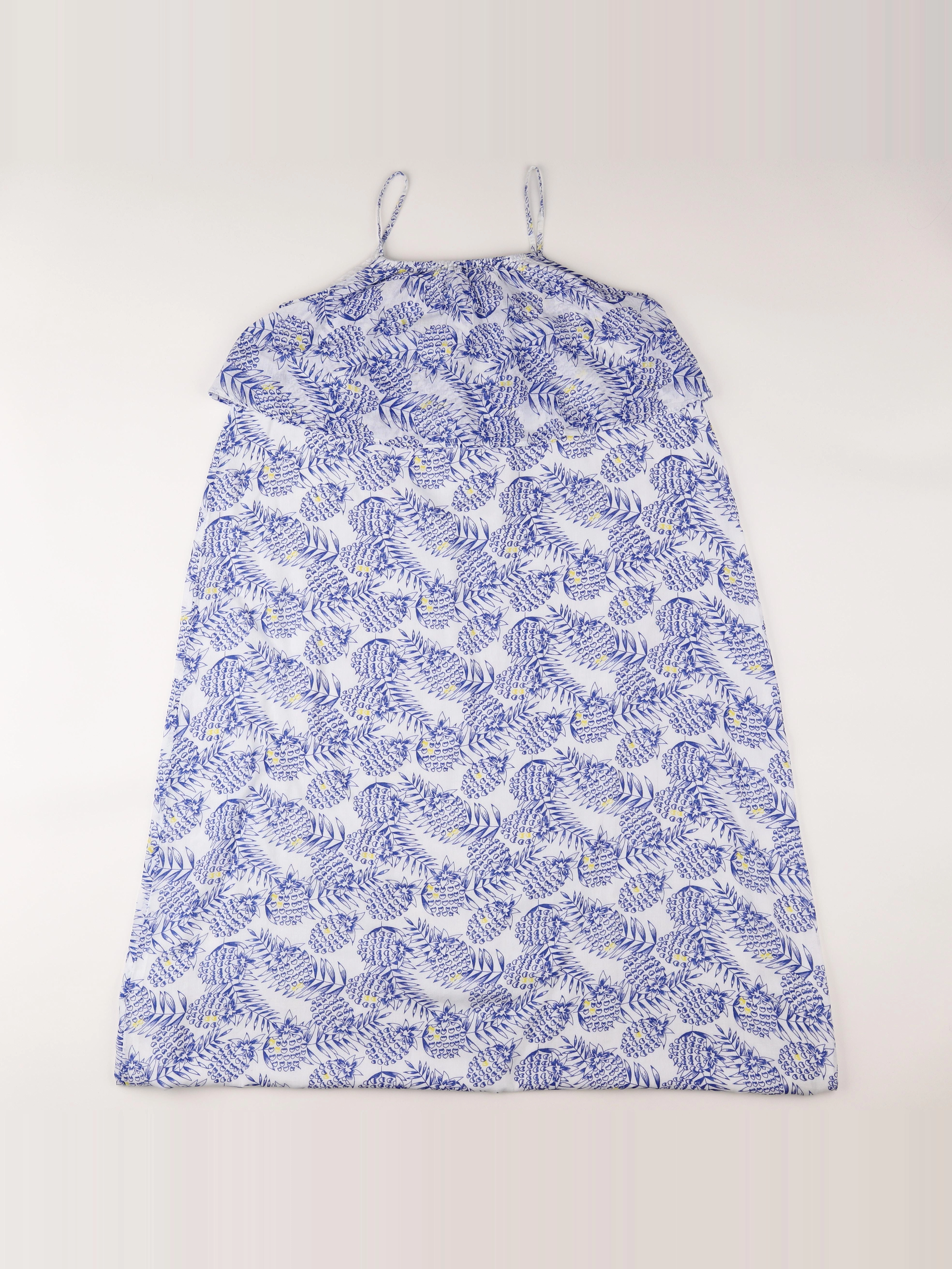 Vertbaudet - robe blanc, bleu - 10 ans