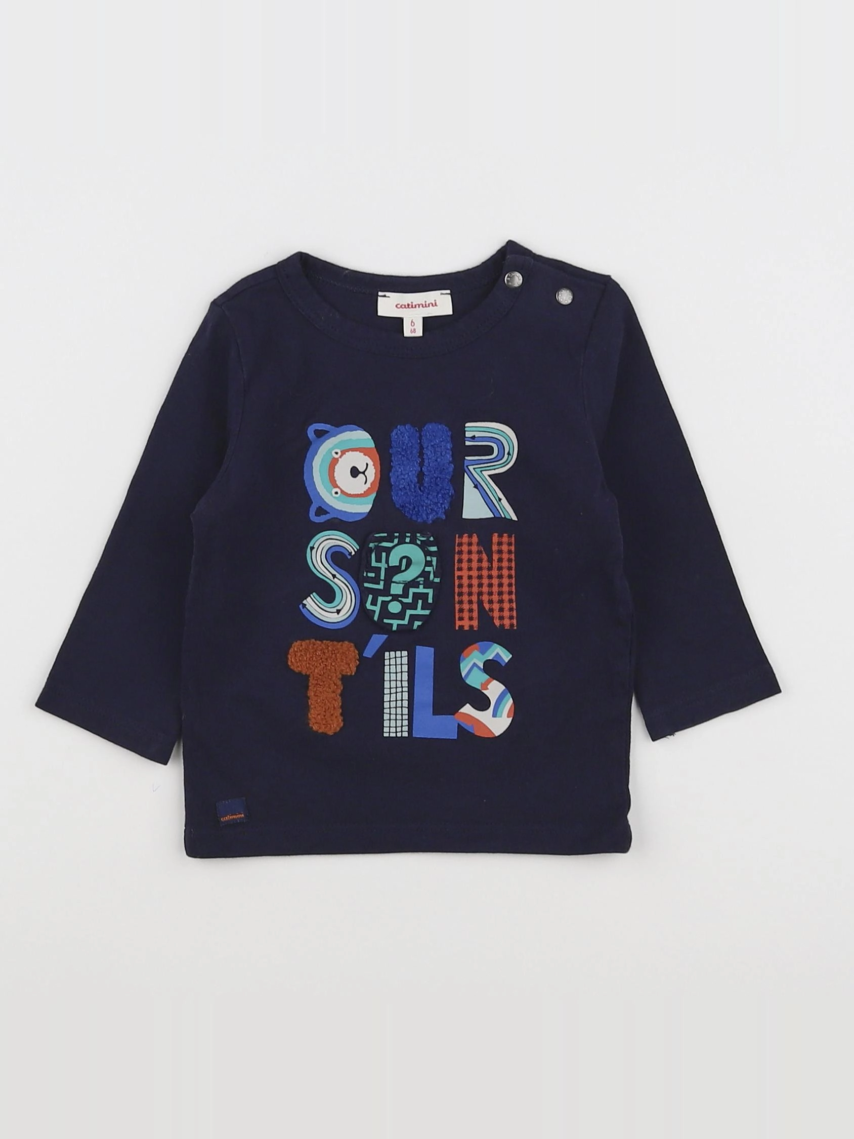 Catimini - tee-shirt bleu - 6 mois