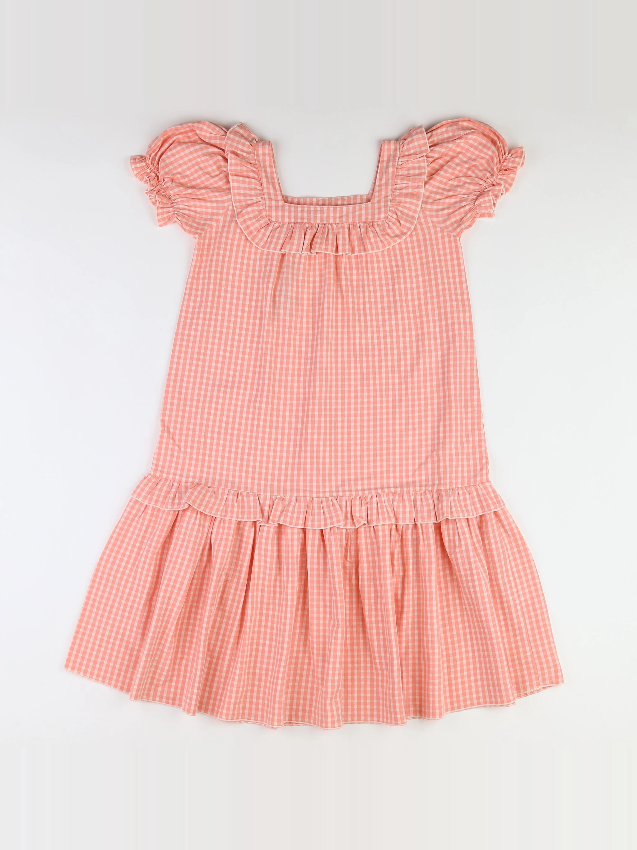 The new society - robe blanc, rose (état neuf) - 14 ans
