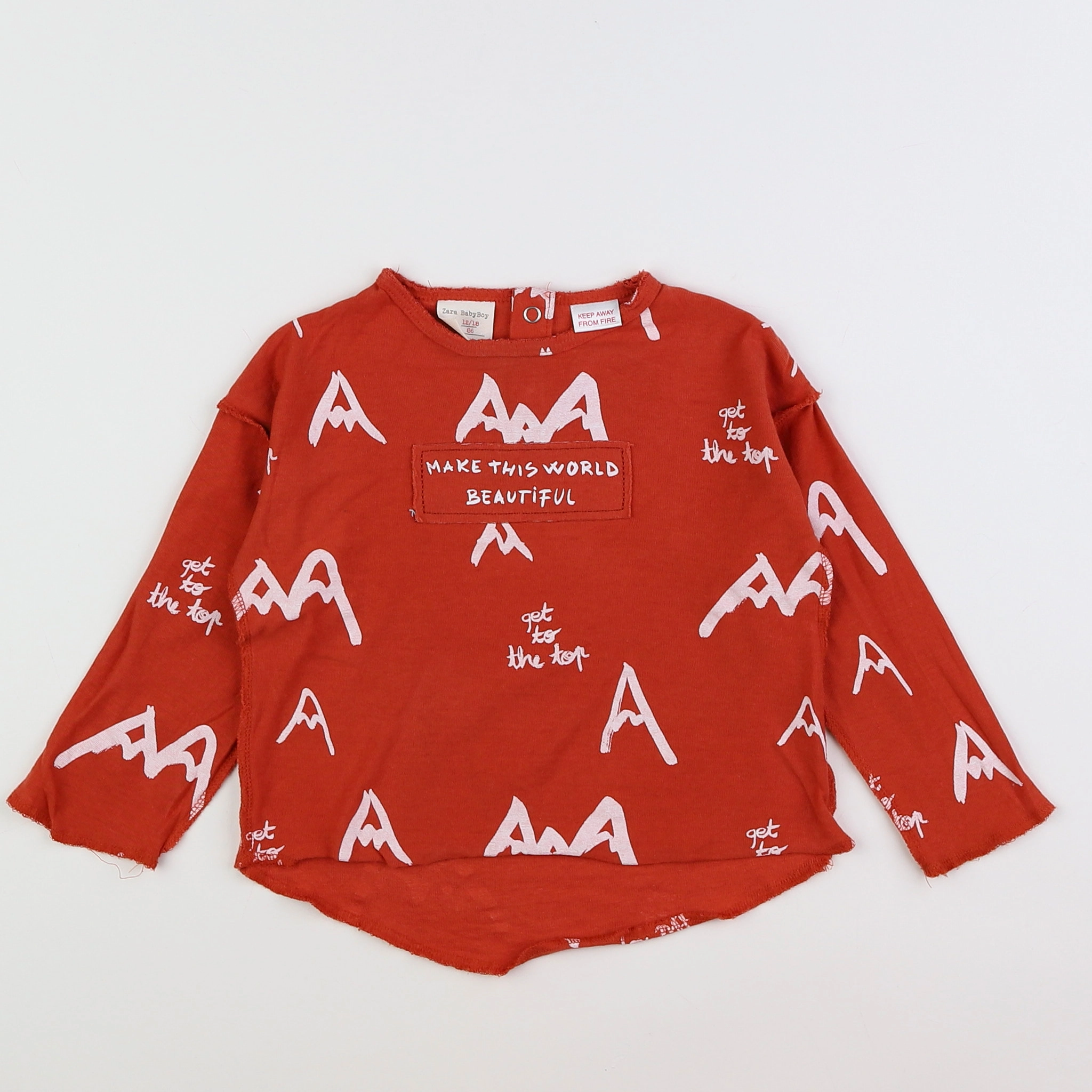 Zara - tee-shirt orange - 12/18 mois