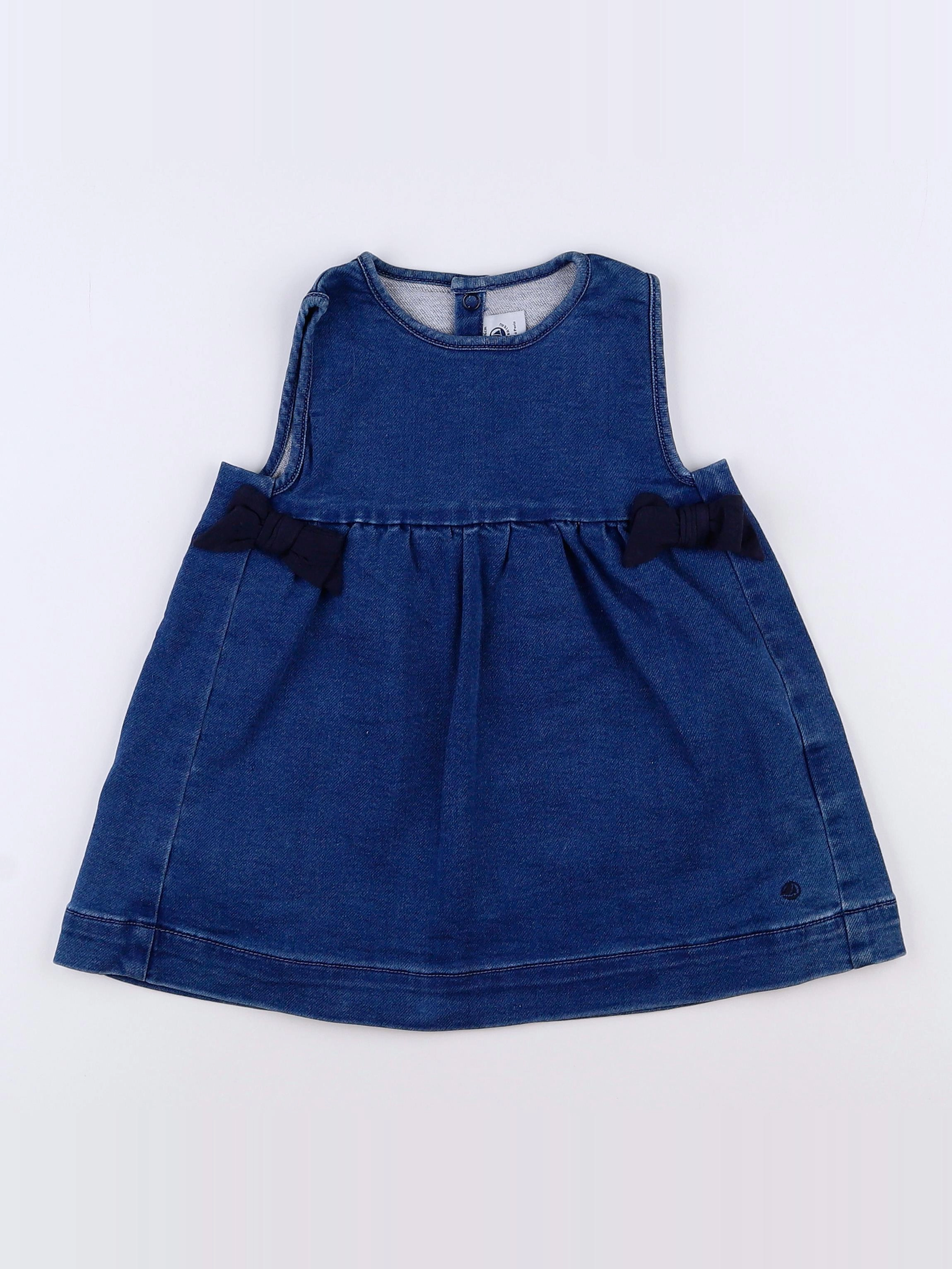 Petit Bateau - robe bleu - 12 mois