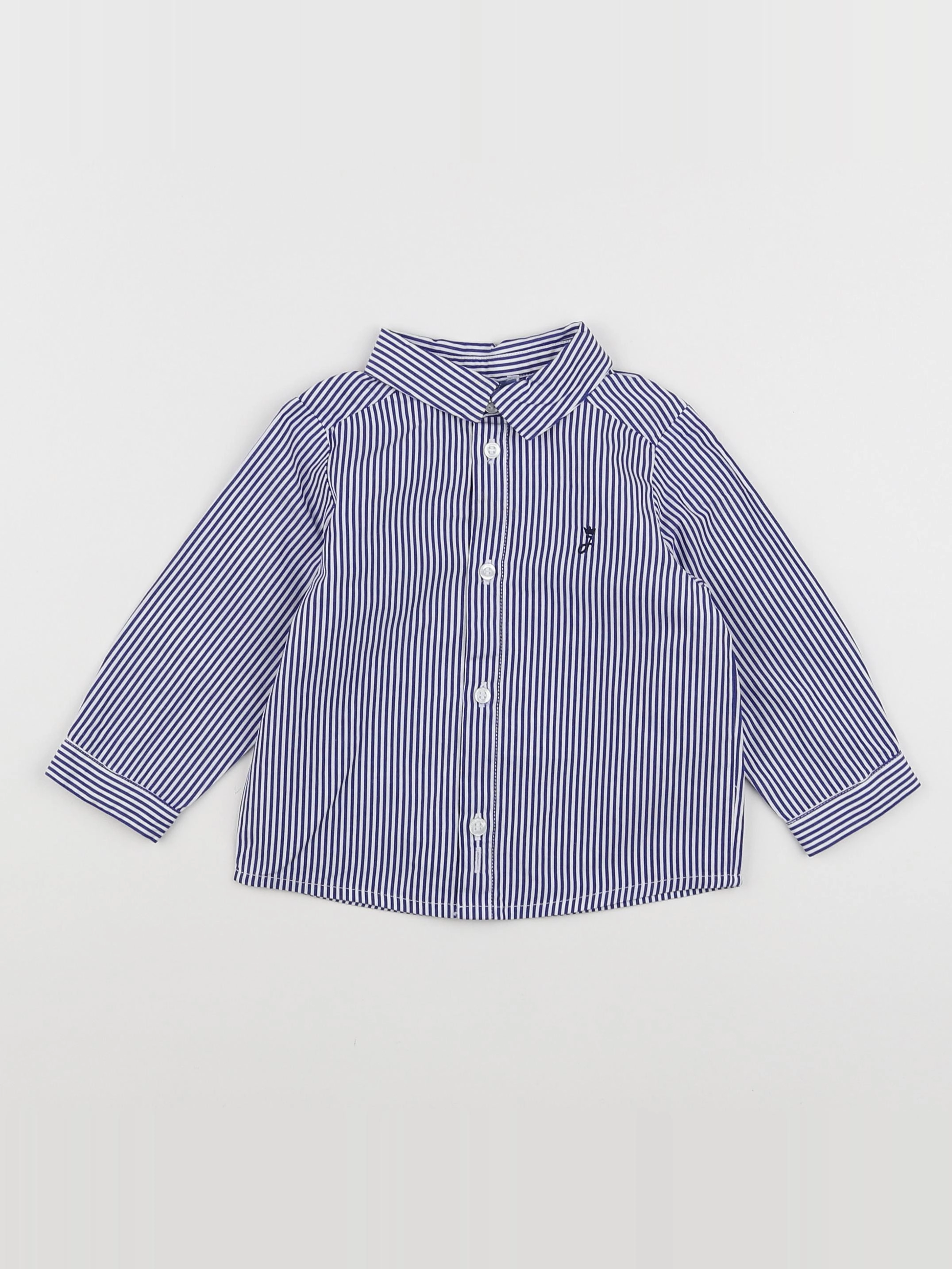 Jacadi - chemise blanc, bleu - 12 mois